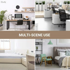 White office desk with light wood top for multi-room home use