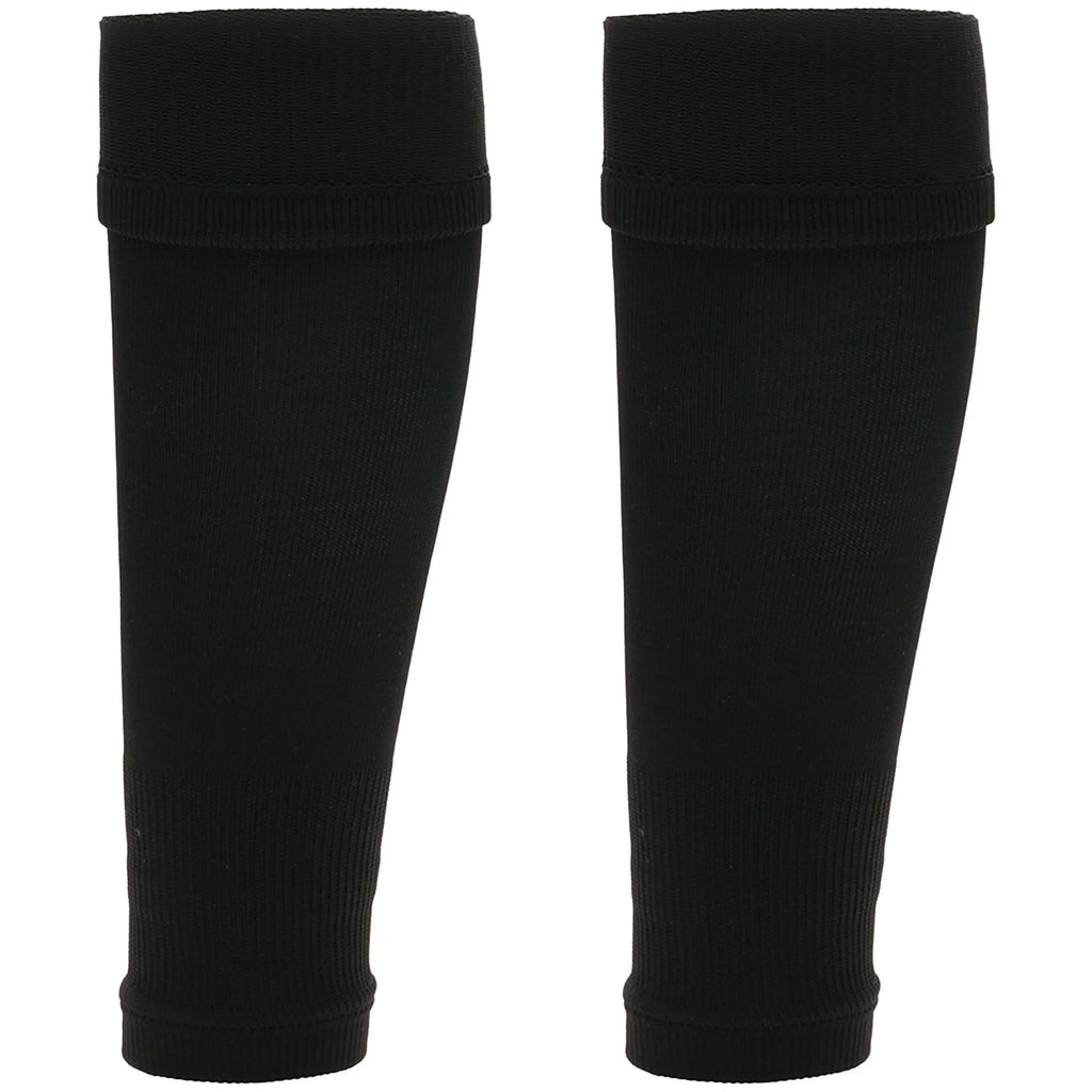 kids-leg-sleeve-socks-black-fits-over-calf-shin-pads-compression-sleeves-for-football-training-running-by-sock-stack-black-socks-1176513502 - Bobobiy
