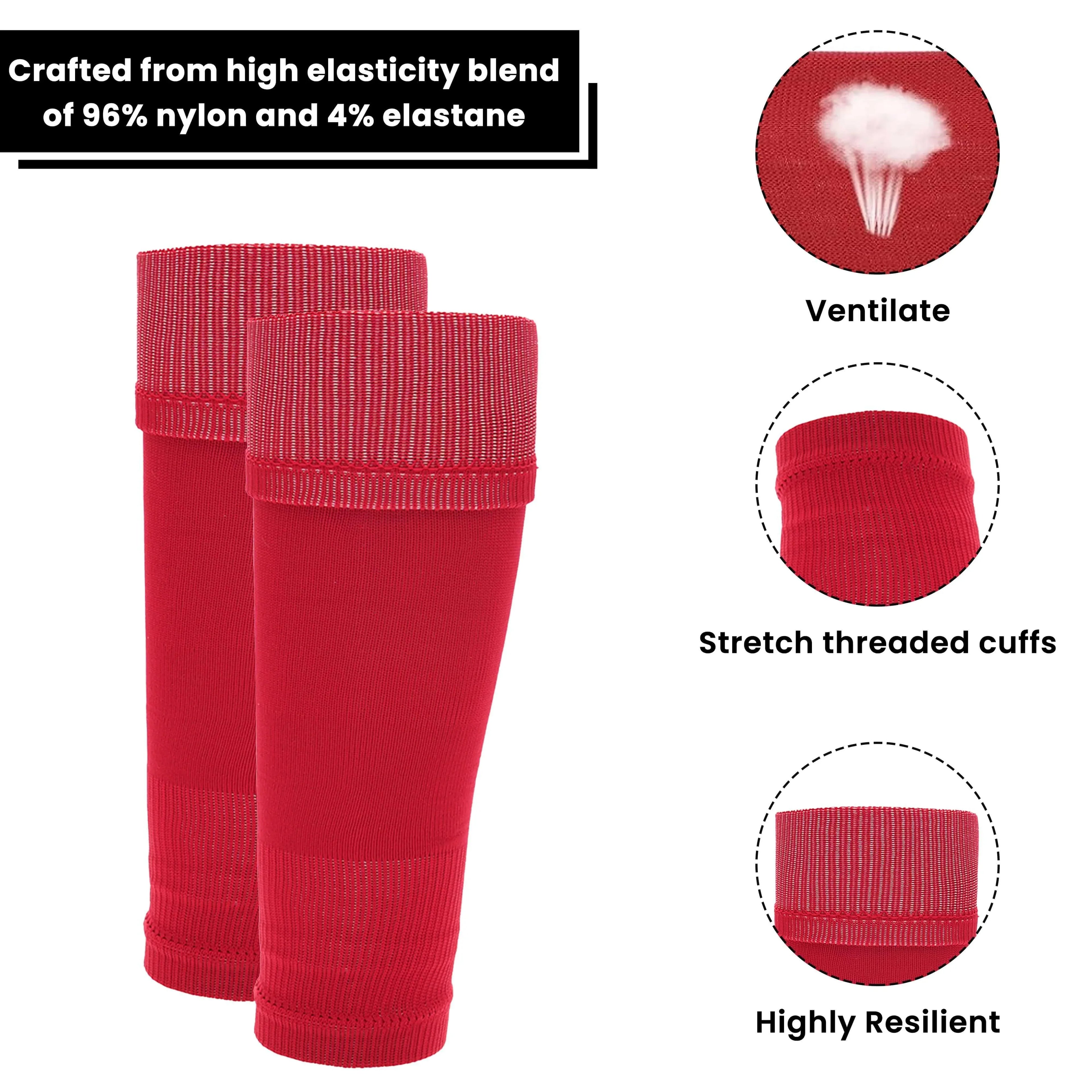 kids-leg-sleeve-socks-red-fits-over-calf-shin-pads-compression-sleeves-for-football-training-running-by-sock-stack-red-socks-1176513504 - Bobobiy
