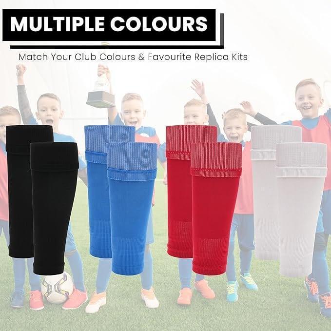 kids-leg-sleeve-socks-white-fits-over-calf-shin-pads-compression-sleeves-for-football-training-running-by-sock-stack-white-socks-1176755000 - Bobobiy