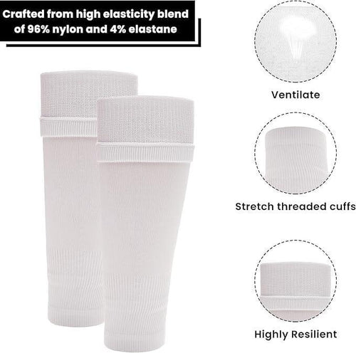 kids-leg-sleeve-socks-white-fits-over-calf-shin-pads-compression-sleeves-for-football-training-running-by-sock-stack-white-socks-1176755001 - Bobobiy