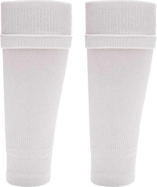 kids-leg-sleeve-socks-white-fits-over-calf-shin-pads-compression-sleeves-for-football-training-running-by-sock-stack-white-socks-1176755002 - Bobobiy