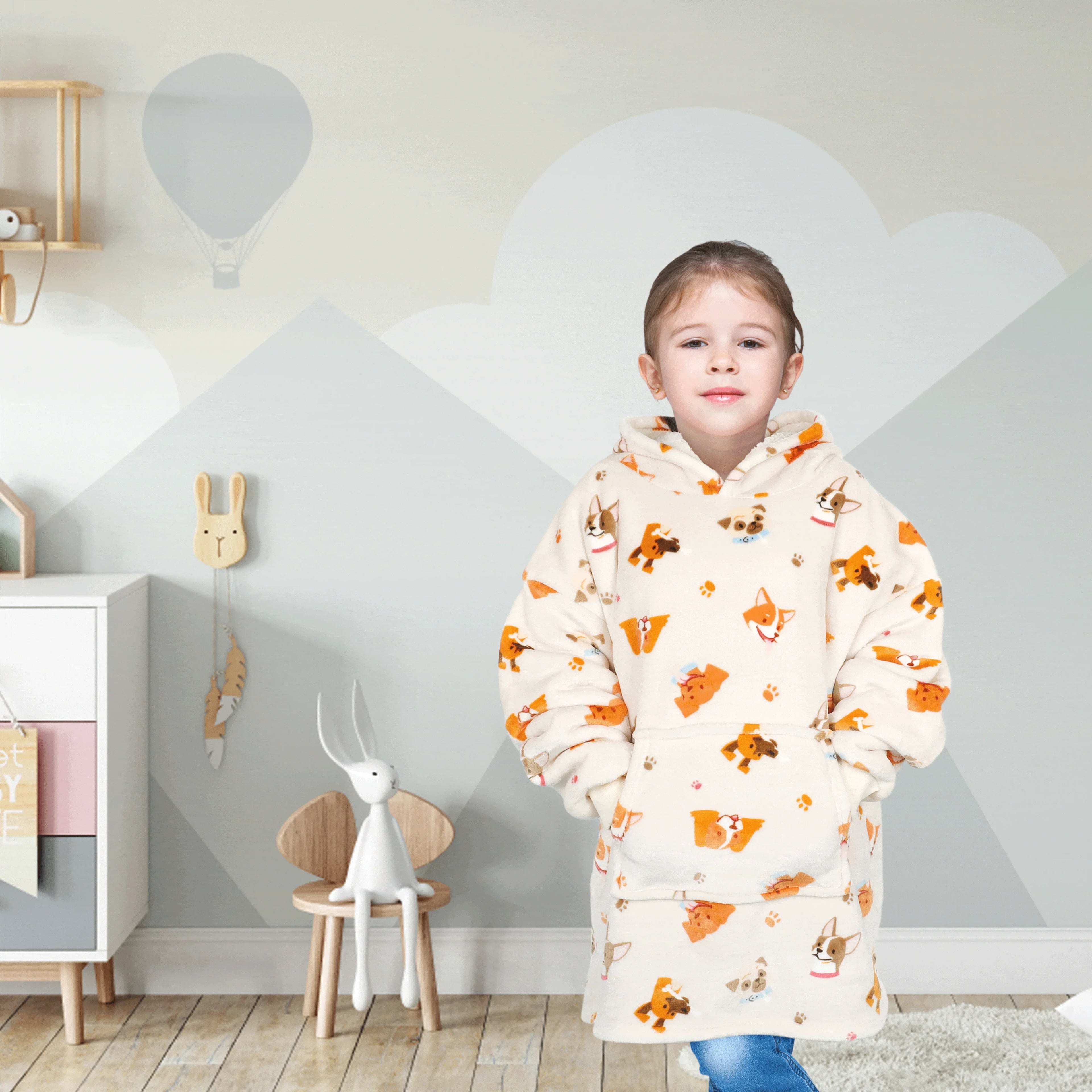 kids-oversized-hooded-blanket-hoodie-sherpa-fur-fleece-dogs-pattern-ultra-soft-cozy-loungewear-for-boys-and-girls-aged-8-15-by-daisy-dreamer-dogs-hooded-blanket-1034695419 - Bobobiy