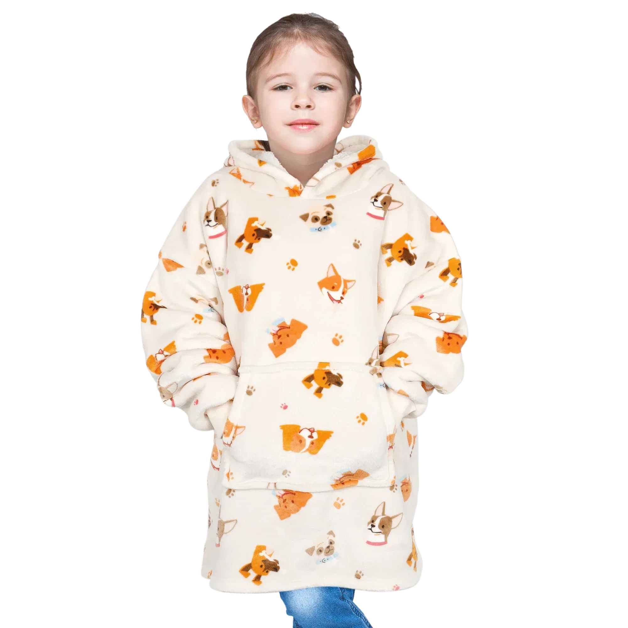 kids-oversized-hooded-blanket-hoodie-sherpa-fur-fleece-dogs-pattern-ultra-soft-cozy-loungewear-for-boys-and-girls-aged-8-15-by-daisy-dreamer-dogs-hooded-blanket-1034695421 - Bobobiy