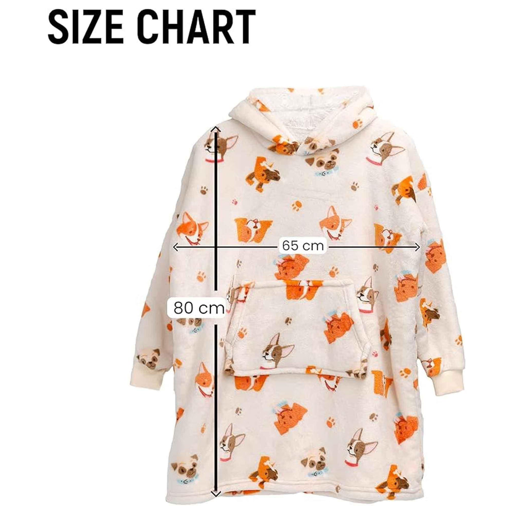 kids-oversized-hooded-blanket-sweatshirt-ultra-soft-sherpa-fur-flannel-fleece-hoodie-for-ages-8-15-with-fun-dog-print-by-daisy-dreamer-dogs-hooded-blanket-1178372255 - Bobobiy