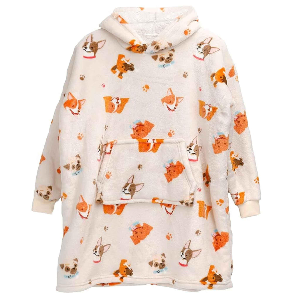 kids-oversized-hooded-blanket-sweatshirt-ultra-soft-sherpa-fur-flannel-fleece-hoodie-for-ages-8-15-with-fun-dog-print-by-daisy-dreamer-dogs-hooded-blanket-1178372258 - Bobobiy