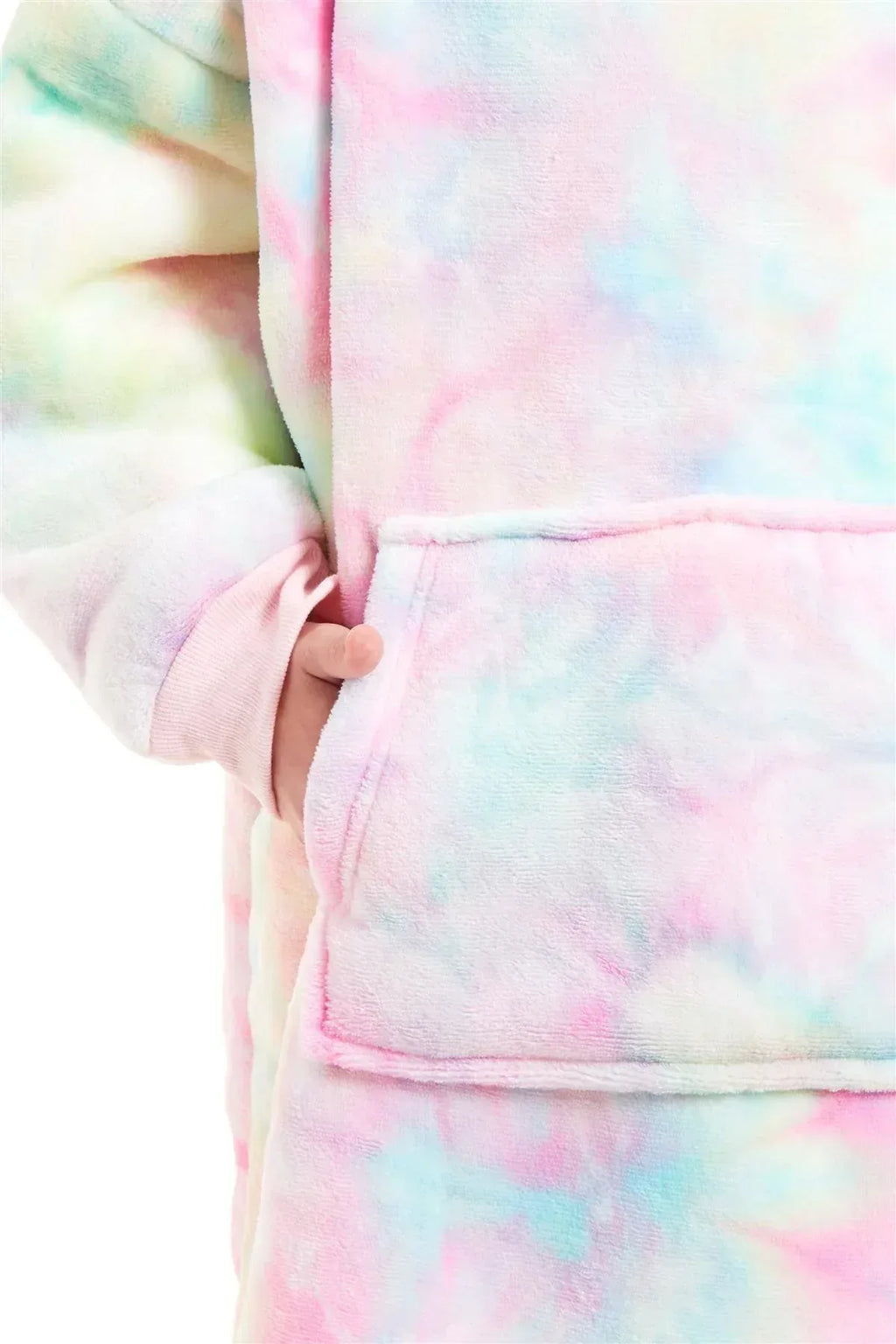 kids-oversized-hooded-fleece-blanket-ultra-soft-sherpa-fur-with-elastic-cuffs-and-double-pocket-for-ages-8-15-by-daisy-dreamer-hooded-blanket-617785583 - Bobobiy