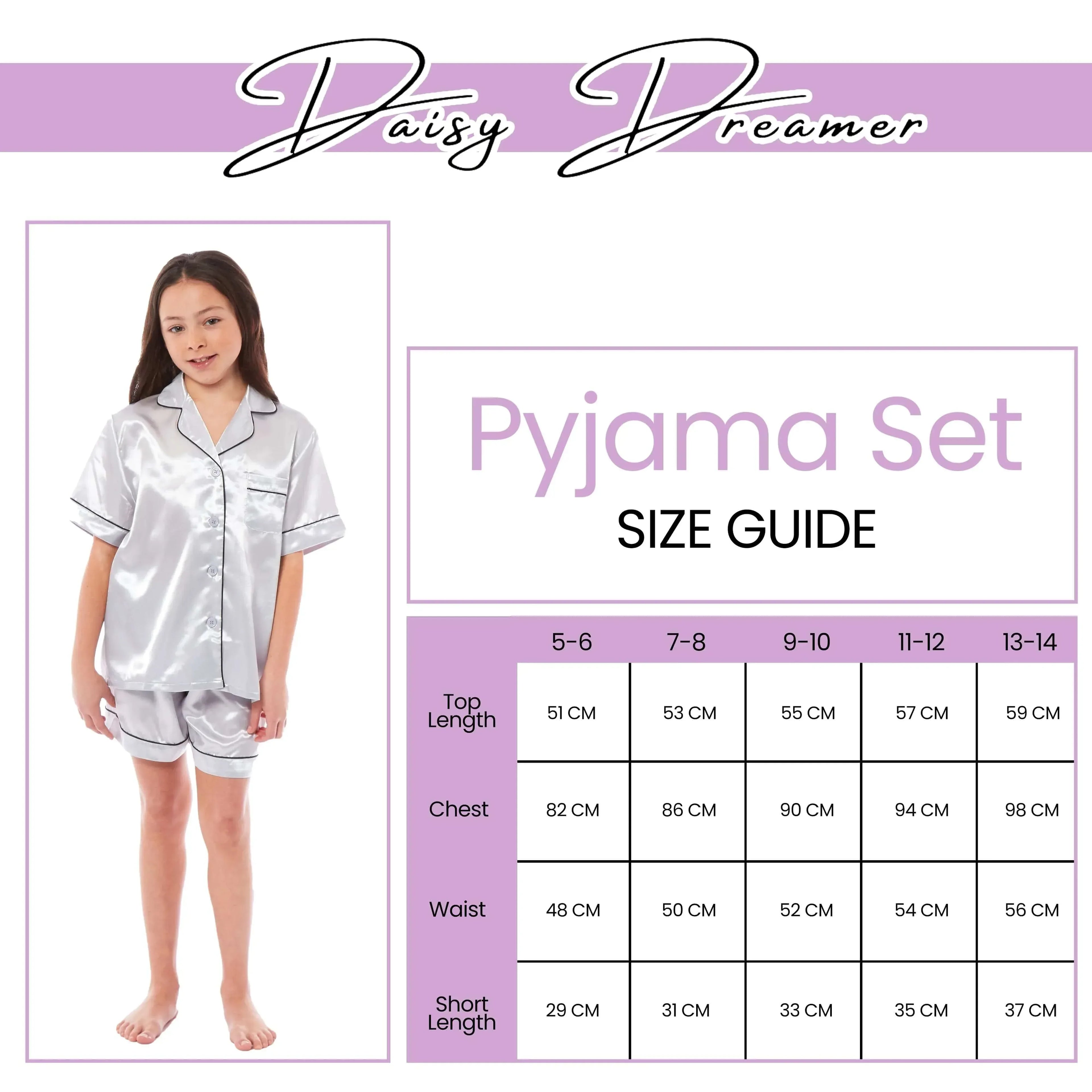 kids-satin-silk-pyjama-set-for-girls-with-button-down-shirt-and-loose-fitting-pants-comfortable-loungewear-in-black-pink-grey-ages-5-14-by-daisy-dreamer-pyjamas-1176513396 - Bobobiy
