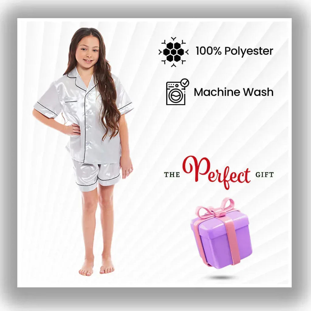 kids-satin-silk-pyjama-set-for-girls-with-button-down-shirt-and-loose-fitting-pants-comfortable-loungewear-in-black-pink-grey-ages-5-14-by-daisy-dreamer-pyjamas-1176513398 - Bobobiy