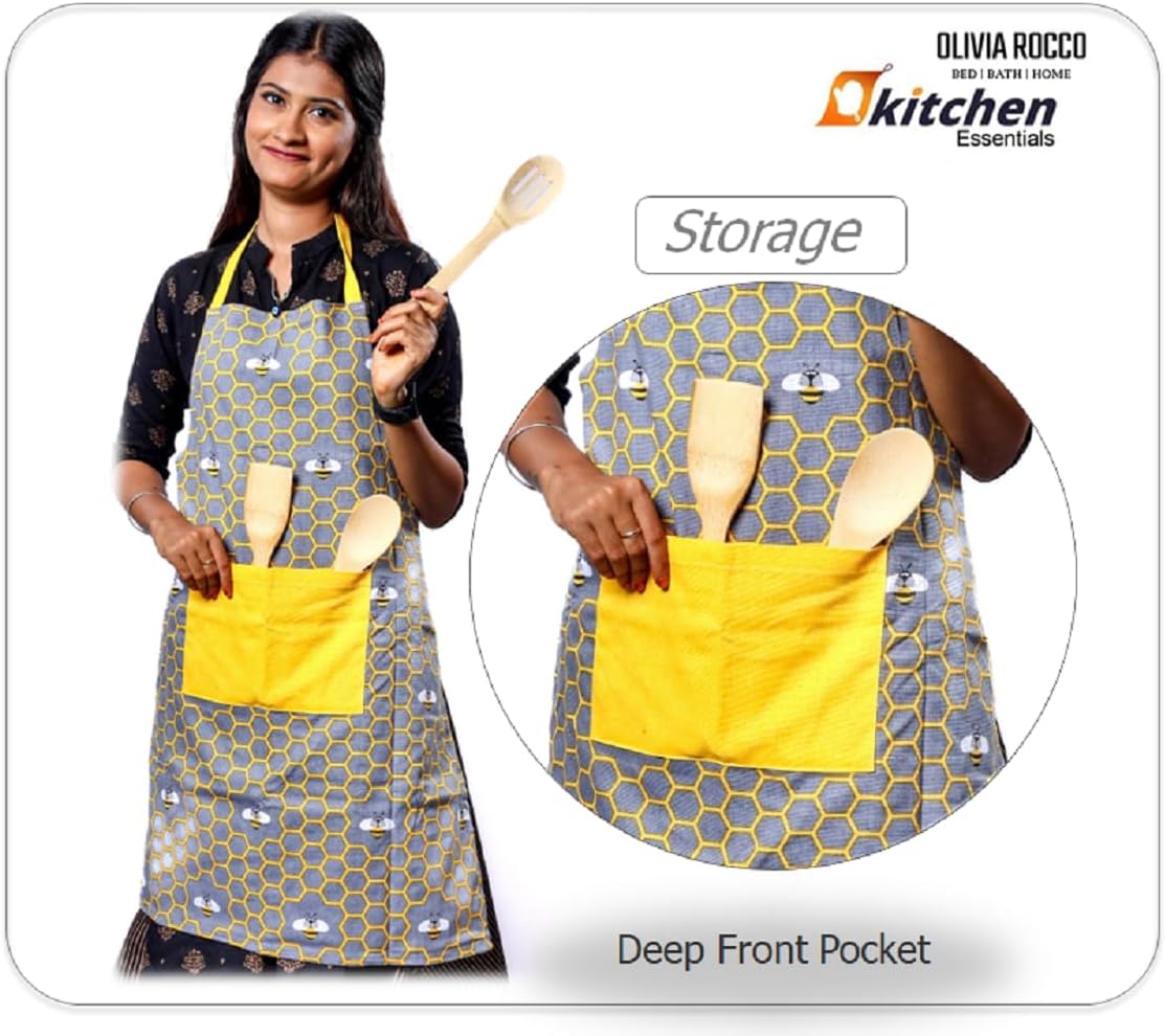Kitchen Sets Apron Double Oven Gloves Towel Set Heat Resistant Oven Mitts Pot Holder for Home Kitchen Baking and Cooking Pack of 5