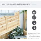 Natural wood storage bench corner detail with open lid and deep storage space