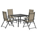 Five-Piece Steel Frame Patio Set - Khaki/Black - Bobobiy