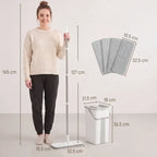 Mop and bucket set with wringer and 127 cm handle, shown with reusable microfiber pads