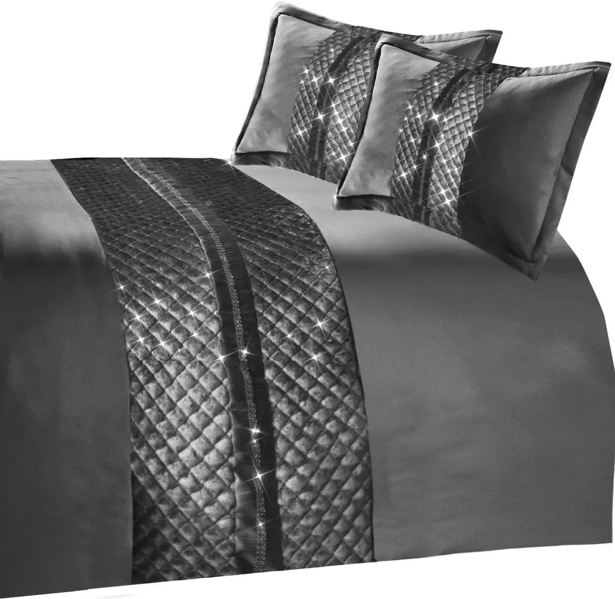 kylie-duvet-set-luxurious-charcoal-gold-velvet-bedding-with-quilted-trim-diamante-detailing-in-various-sizes-by-olivia-rocco-charcoal-bedspread-duvet-cover-518100414 - Bobobiy