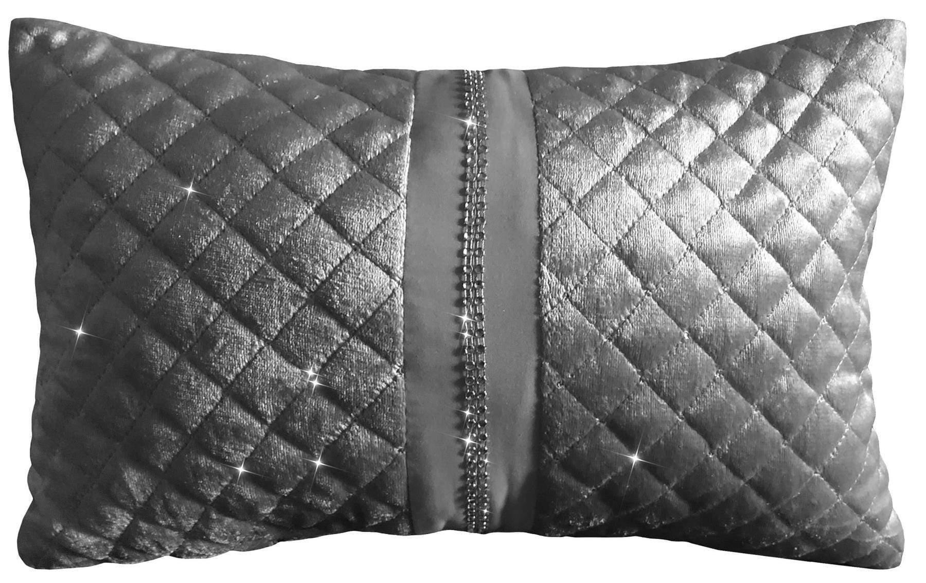 kylie-duvet-set-luxurious-charcoal-gold-velvet-bedding-with-quilted-trim-diamante-detailing-in-various-sizes-by-olivia-rocco-charcoal-boudoir-cushion-duvet-cover-518100418 - Bobobiy