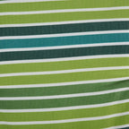 Green and teal striped cushion fabric close-up