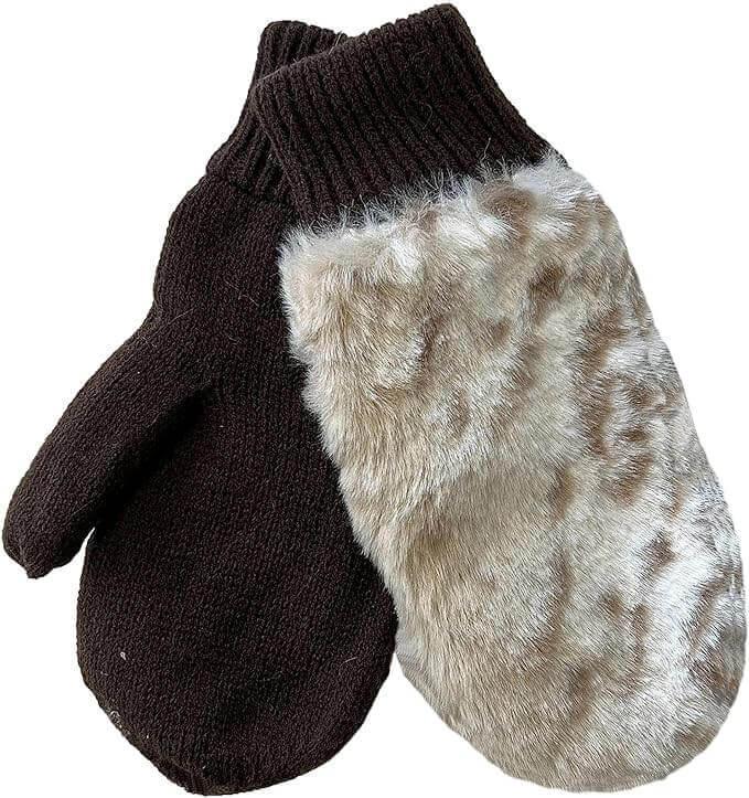 ladies-faux-fur-winter-ski-hat-with-ear-flaps-and-matching-mittens-set-for-warmth-and-style-ideal-for-outdoor-activities-by-sock-stack-light-fur-mittens-trapper-hat-1176514102 - Bobobiy