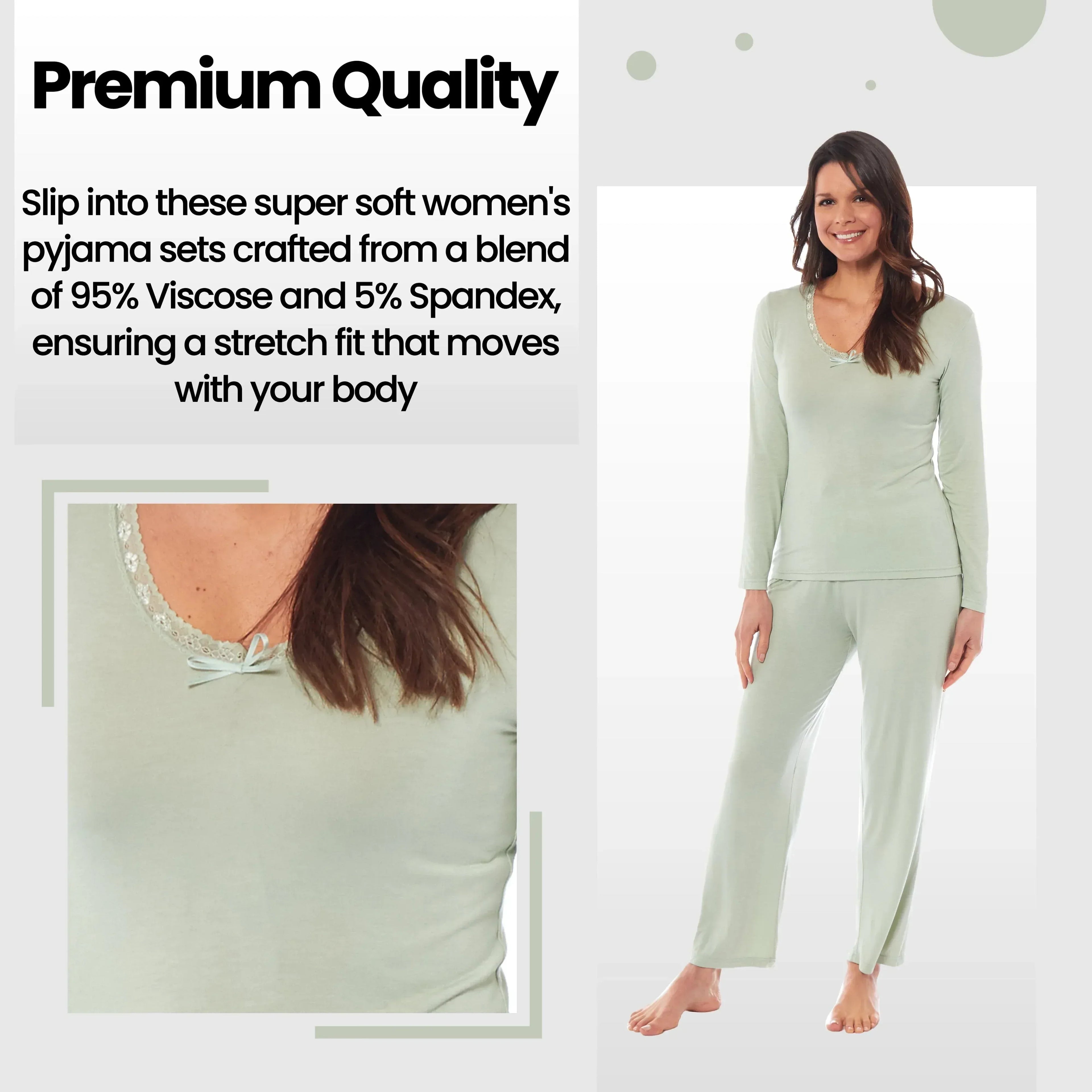 ladies-long-sleeve-pyjama-set-ultra-soft-viscose-spandex-black-green-cozy-stretch-fit-nightwear-uk-sizes-8-22-by-daisy-dreamer-pyjamas-1052974171 - Bobobiy