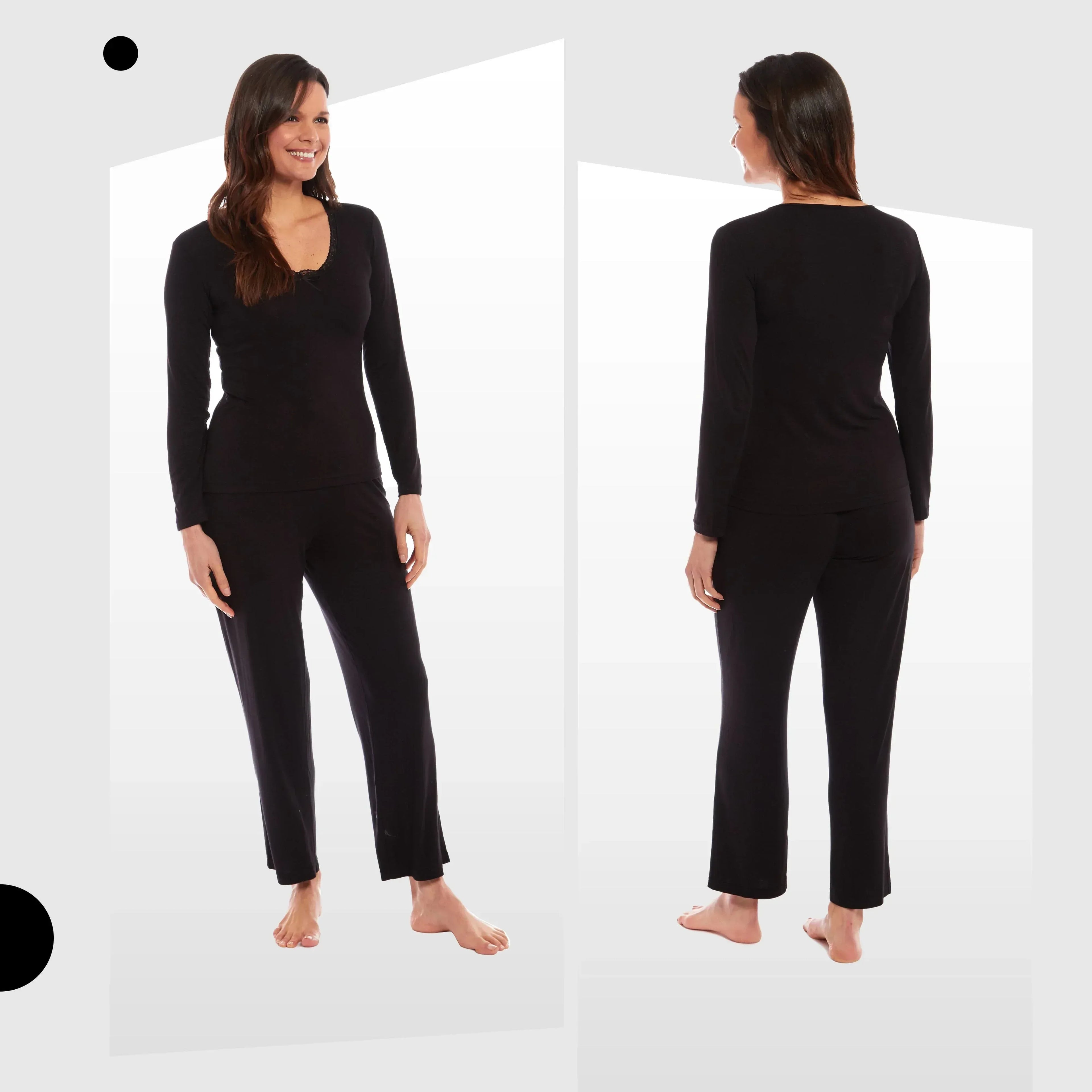 ladies-long-sleeve-pyjama-set-ultra-soft-viscose-spandex-black-green-cozy-stretch-fit-nightwear-uk-sizes-8-22-by-daisy-dreamer-pyjamas-1052974175 - Bobobiy