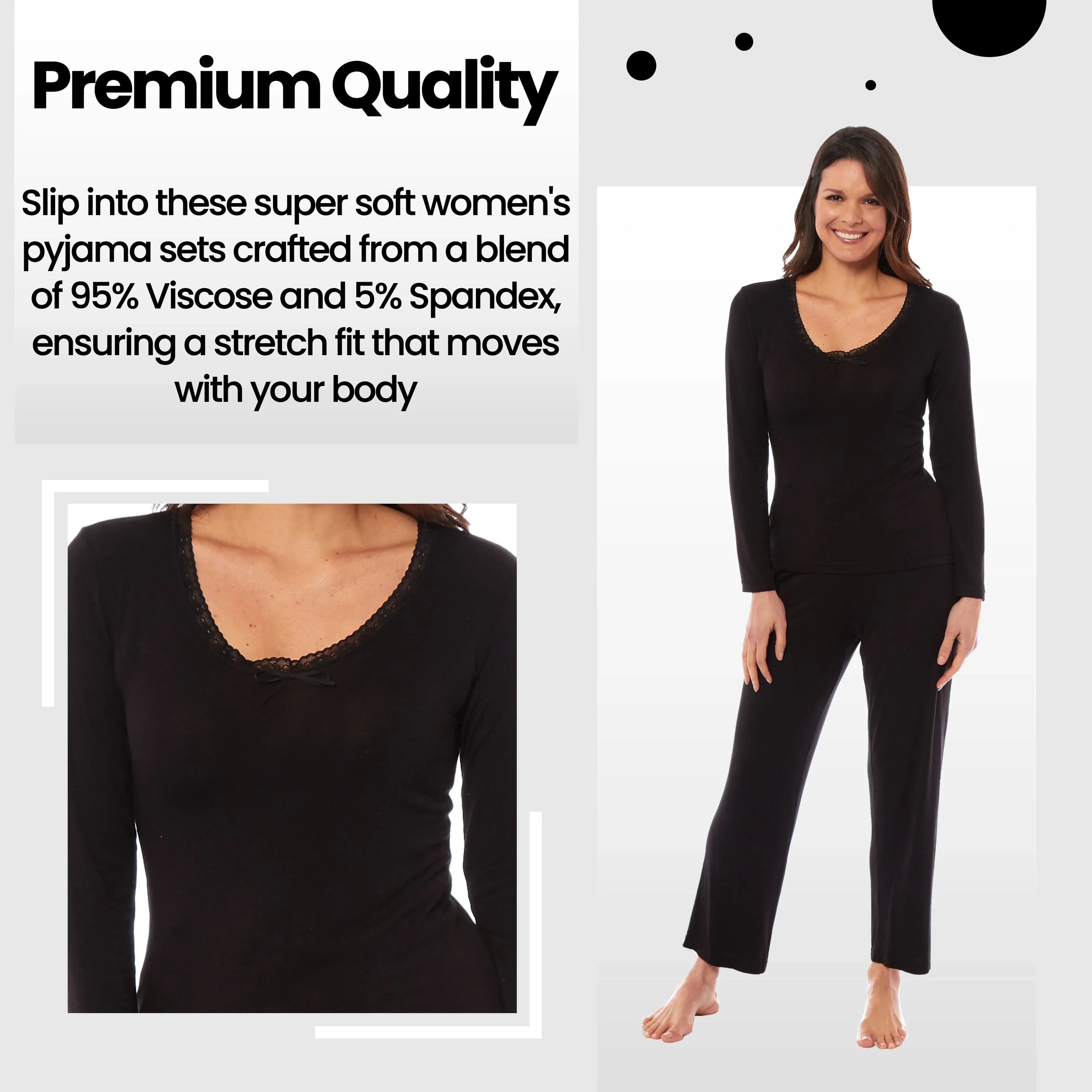 ladies-long-sleeve-pyjama-set-ultra-soft-viscose-spandex-black-green-cozy-stretch-fit-nightwear-uk-sizes-8-22-by-daisy-dreamer-pyjamas-1052974177 - Bobobiy