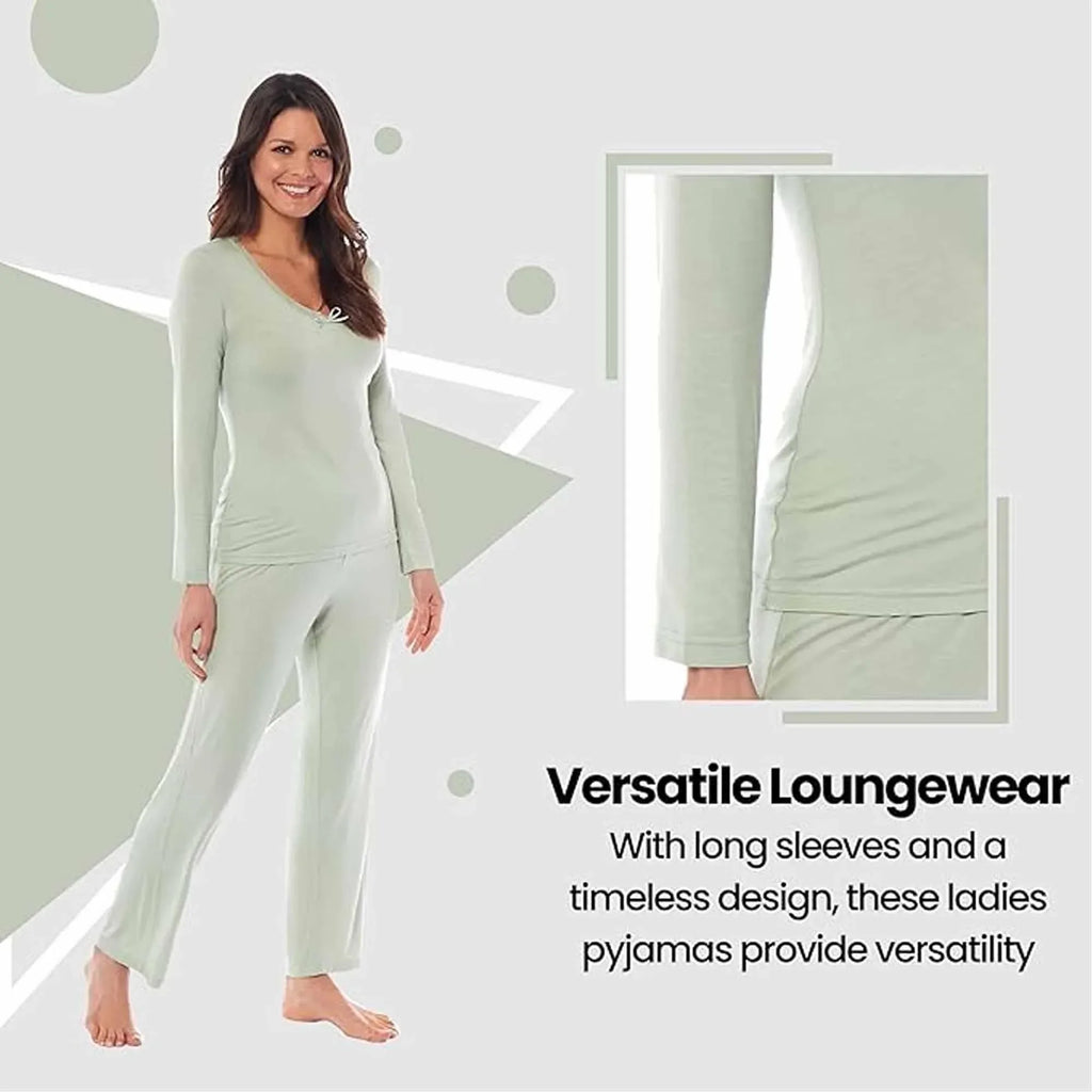 ladies-ultra-soft-long-sleeve-pyjama-set-stretch-fit-black-green-cozy-all-seasons-loungewear-viscose-spandex-women-s-nightwear-uk-sizes-8-22-by-daisy-dreamer-pyjamas-1177921916 - Bobobiy