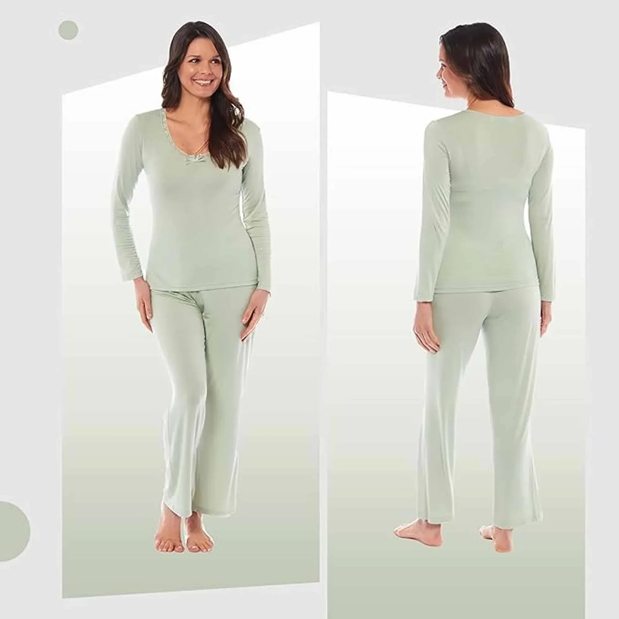 ladies-ultra-soft-long-sleeve-pyjama-set-stretch-fit-black-green-cozy-all-seasons-loungewear-viscose-spandex-women-s-nightwear-uk-sizes-8-22-by-daisy-dreamer-pyjamas-1177921918 - Bobobiy