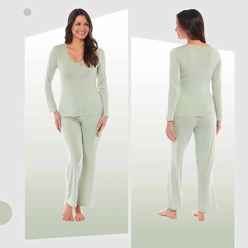 ladies-ultra-soft-long-sleeve-pyjama-set-stretch-fit-black-green-cozy-all-seasons-loungewear-viscose-spandex-women-s-nightwear-uk-sizes-8-22-by-daisy-dreamer-pyjamas-1177921918 - Bobobiy