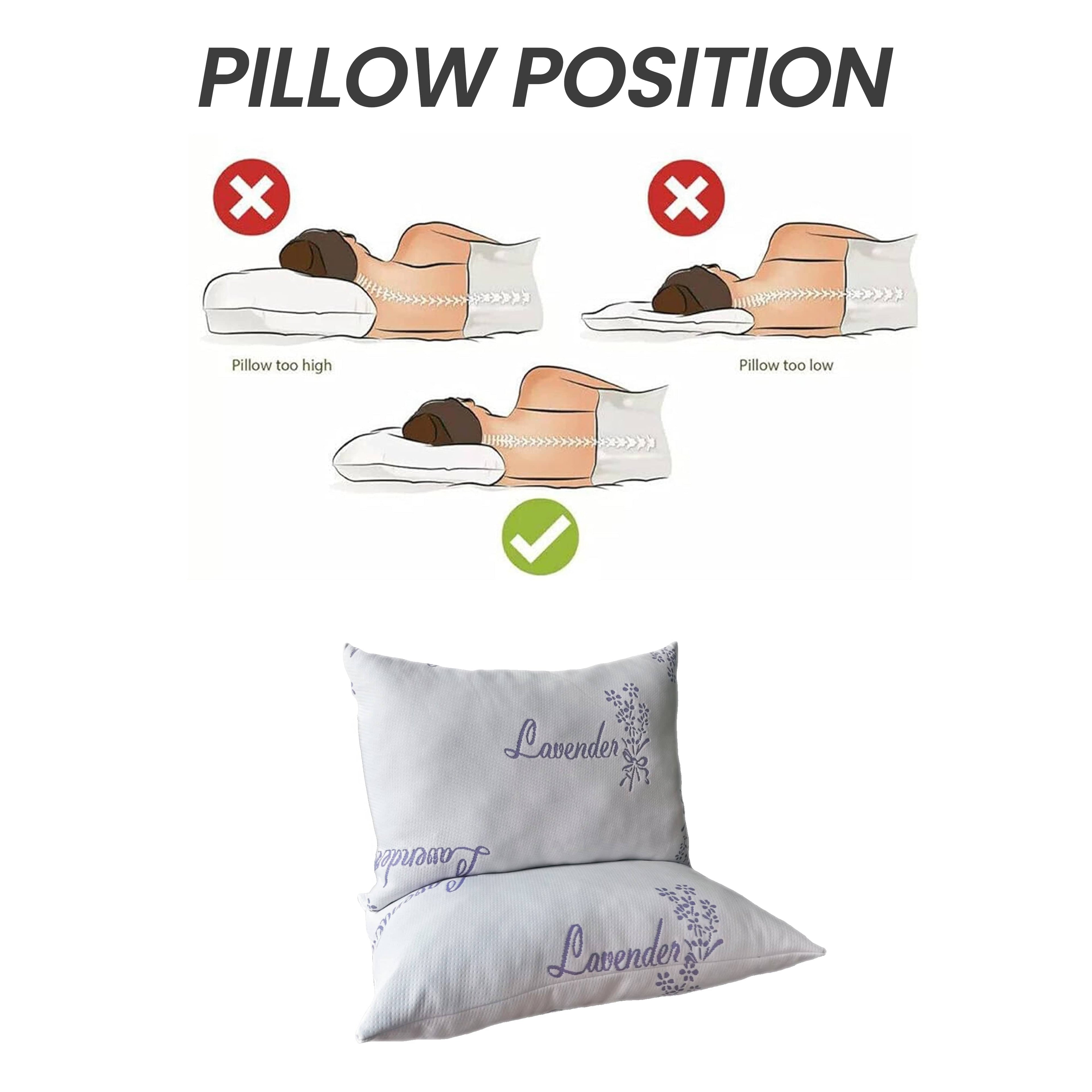 Lavender Infused Unique Hotel Pillow Hypoallergenic Microfibre Luxury Premium Fibre Filling for Superior Comfort and Support