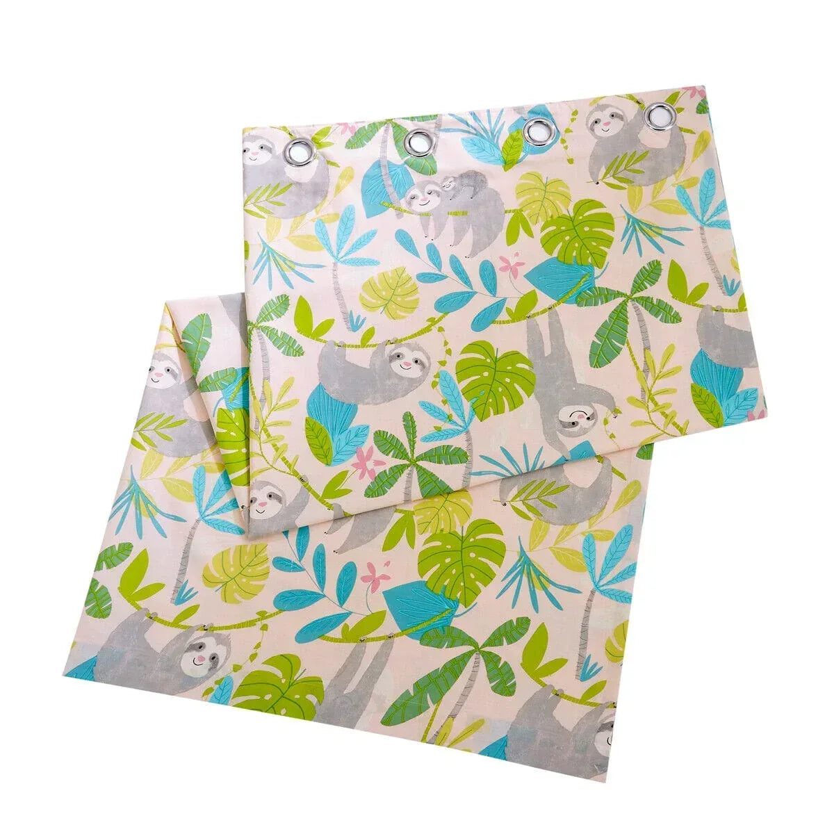 lazy-sloth-kids-duvet-set-soft-cotton-blend-bedding-with-pillowcase-and-matching-curtains-oeko-tex-certified-available-in-single-and-double-sizes-by-olivia-rocco-curtains-duvet-cover - Bobobiy