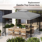 Light grey double-tier replacement gazebo top cover for gazebo roof only