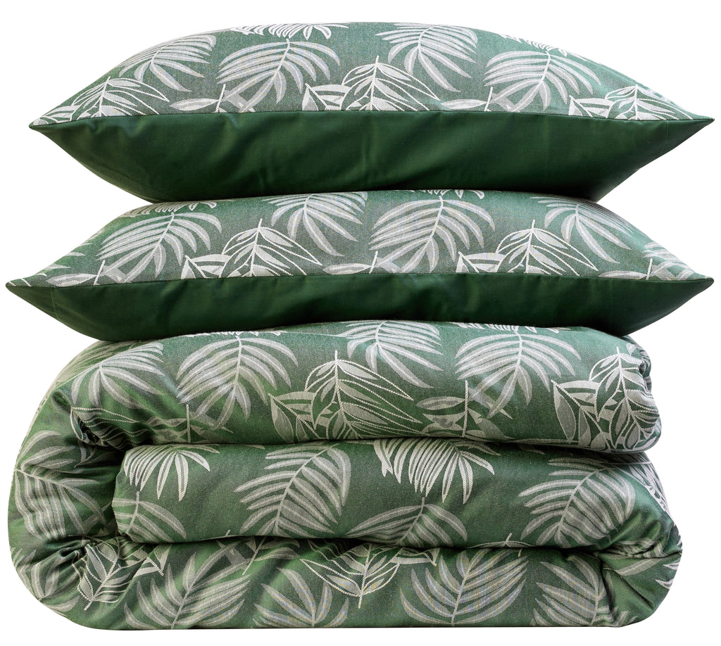 Leaf Jacquard Reversible Duvet Cover Sets in Grey and Pink with Cotton Blend for Ultimate Comfort Eco-Friendly Bedding in King Queen Double Single Sizes