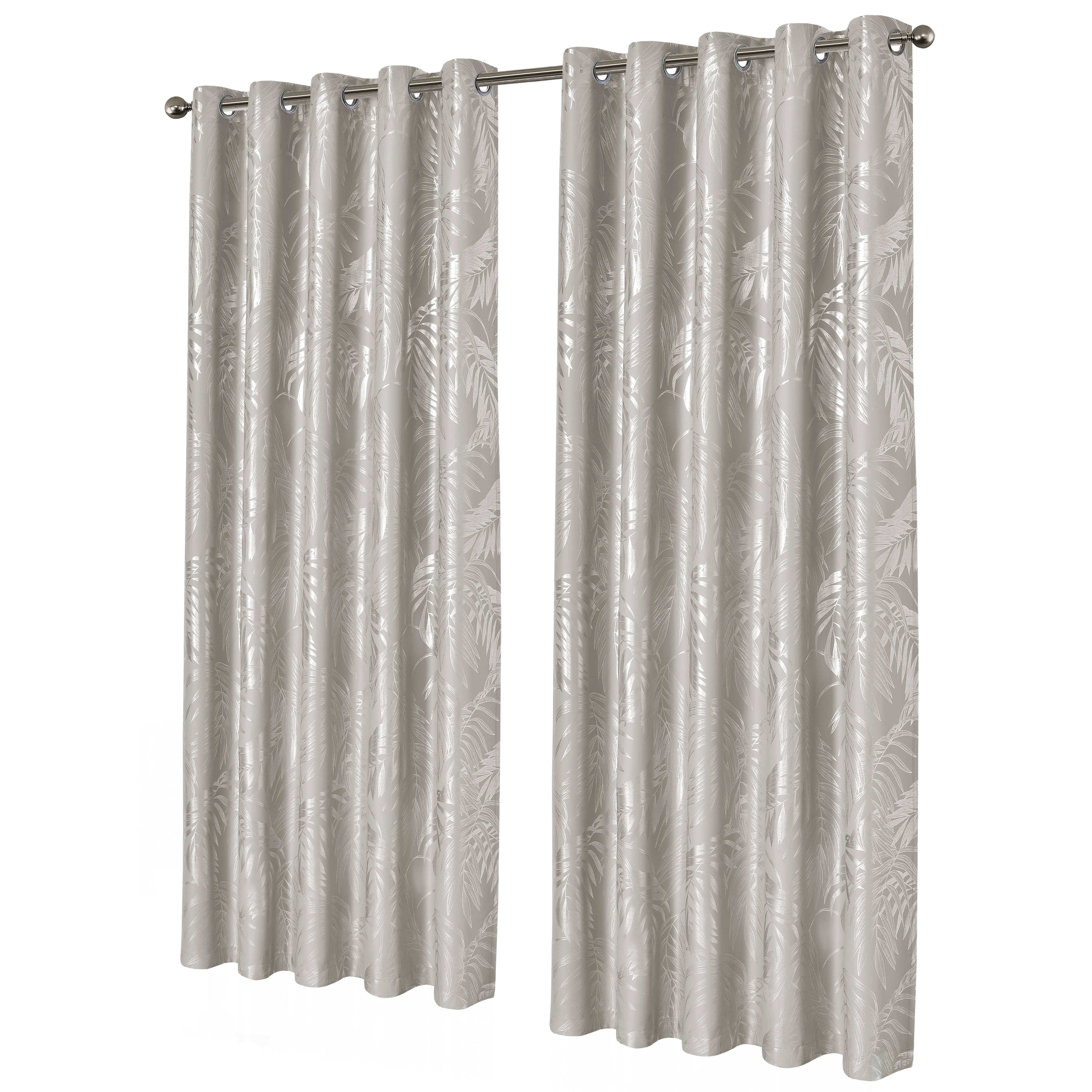 Leaf Natural Sparkle Blackout Curtains Super Soft Thermal Insulated Eyelet Drapes for Living Room & Bedroom 2 Panels