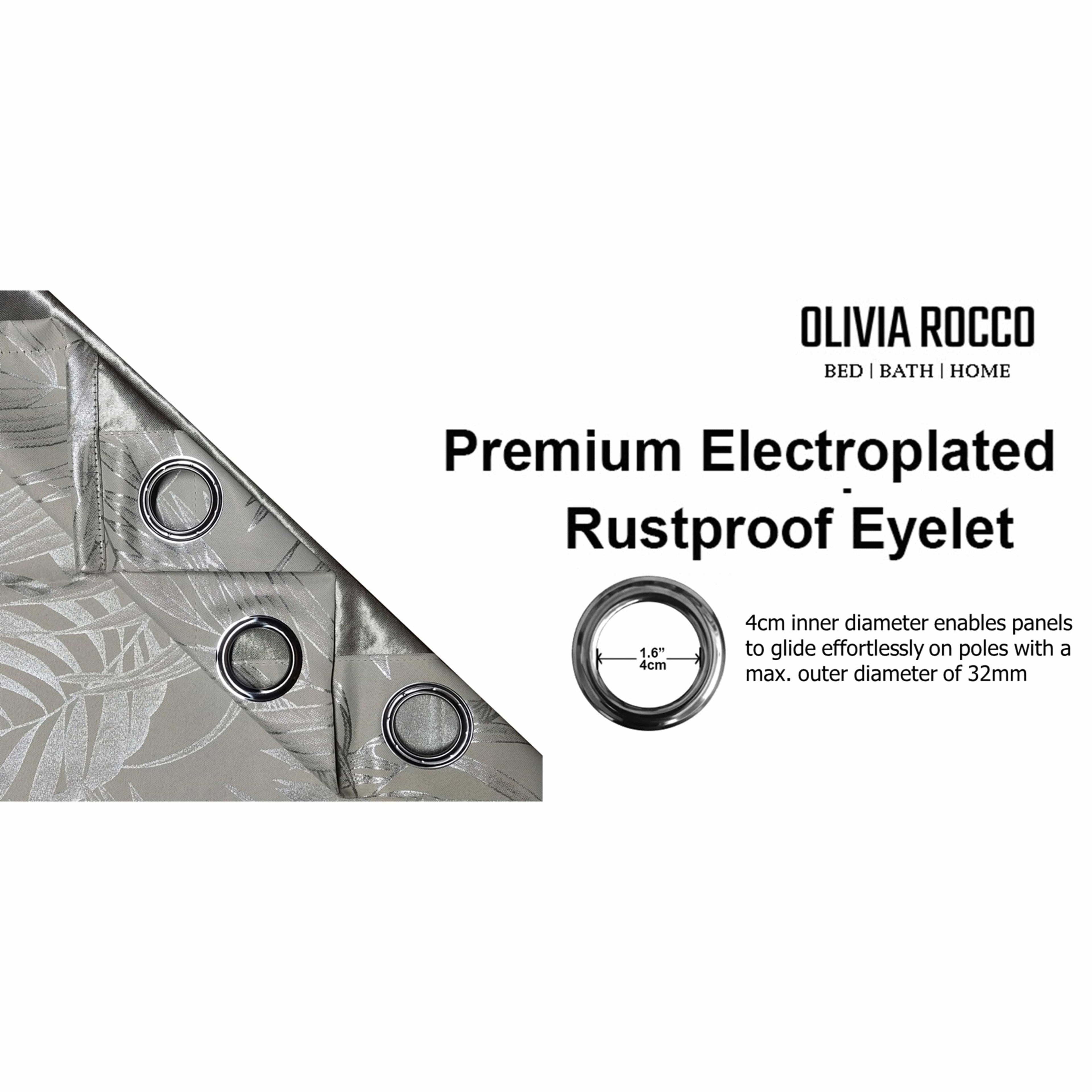 Leaf Natural Sparkle Blackout Curtains Super Soft Thermal Insulated Eyelet Drapes for Living Room & Bedroom 2 Panels