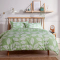 leaf-print-reversible-cotton-rich-duvet-cover-set-with-pillowcases-nature-inspired-bedding-in-black-and-gray-all-sizes-oeko-tex-certified-by-olivia-rocco-single-sage-green-duvet-cover - Bobobiy