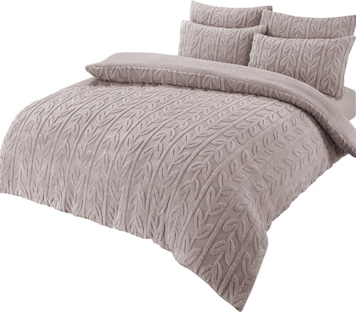 leaf-print-teddy-fleece-duvet-set-with-reversible-sherpa-fleece-ultra-soft-winter-bedding-for-single-double-king-size-beds-by-olivia-rocco-single-natural-duvet-cover-949519863 - Bobobiy