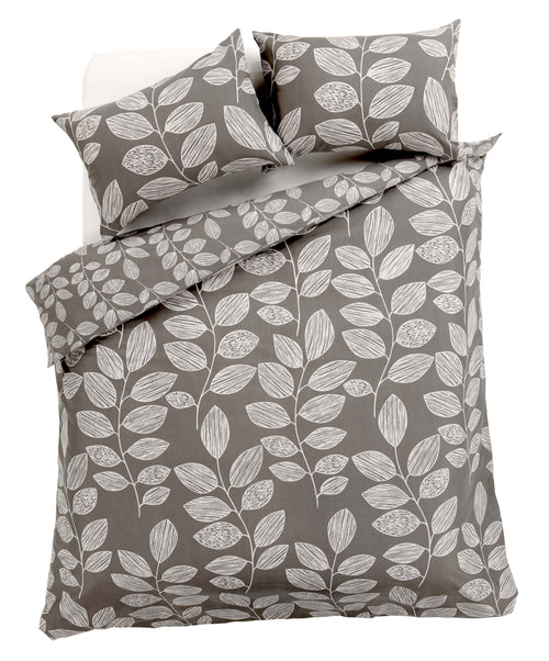 Leaves Design Cotton Rich Duvet Cover Set Nature-Inspired Soft Durable Bedding with Pillowcases for All Bed Sizes Multiple Colors