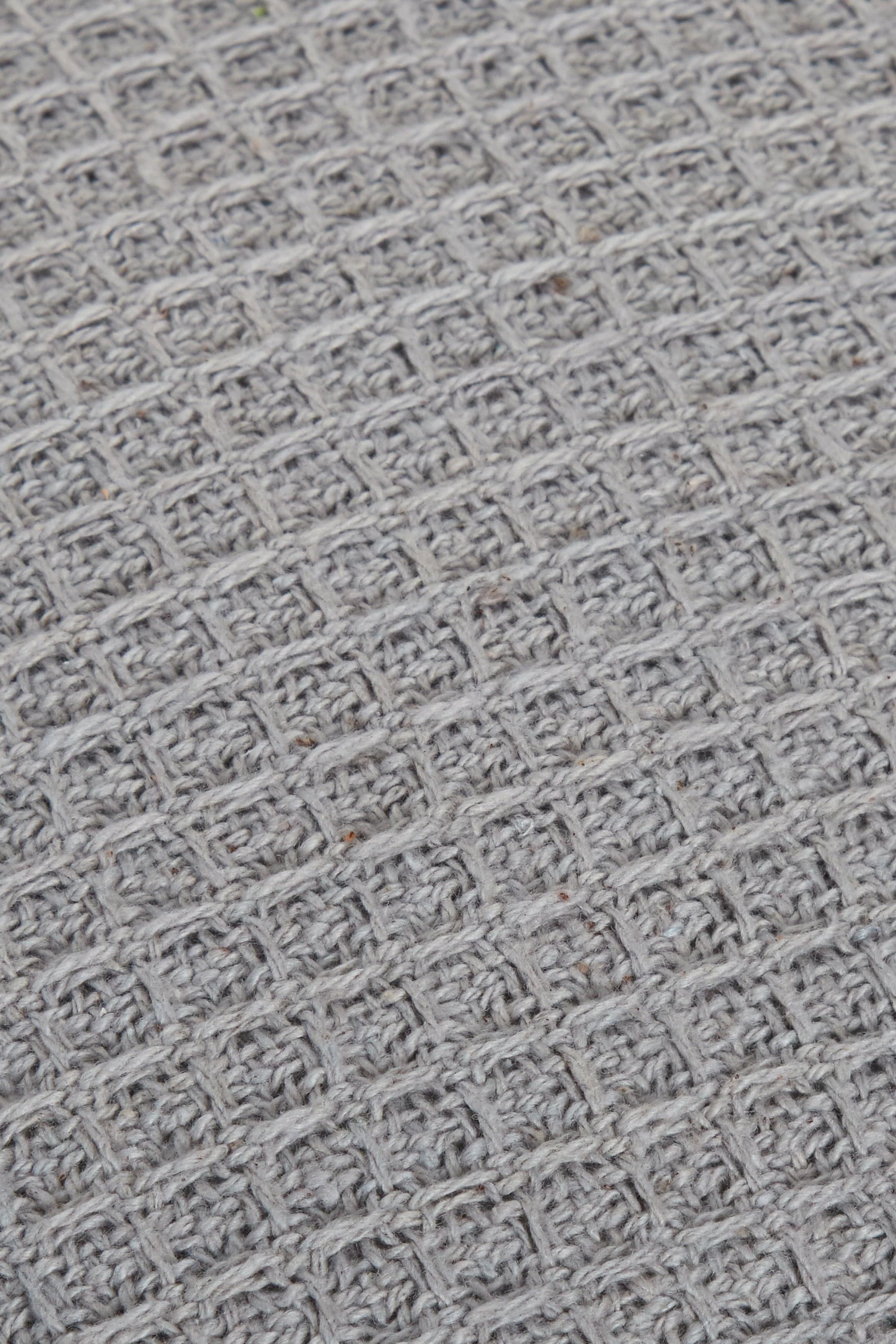 Lisbon Pure Indian Cotton Handwoven Honeycomb Vibrant Cushion Covers for Indoor Outdoor Use in Grey Ochre Navy Teal Silver Pink 17x17 and 24x24 Inches