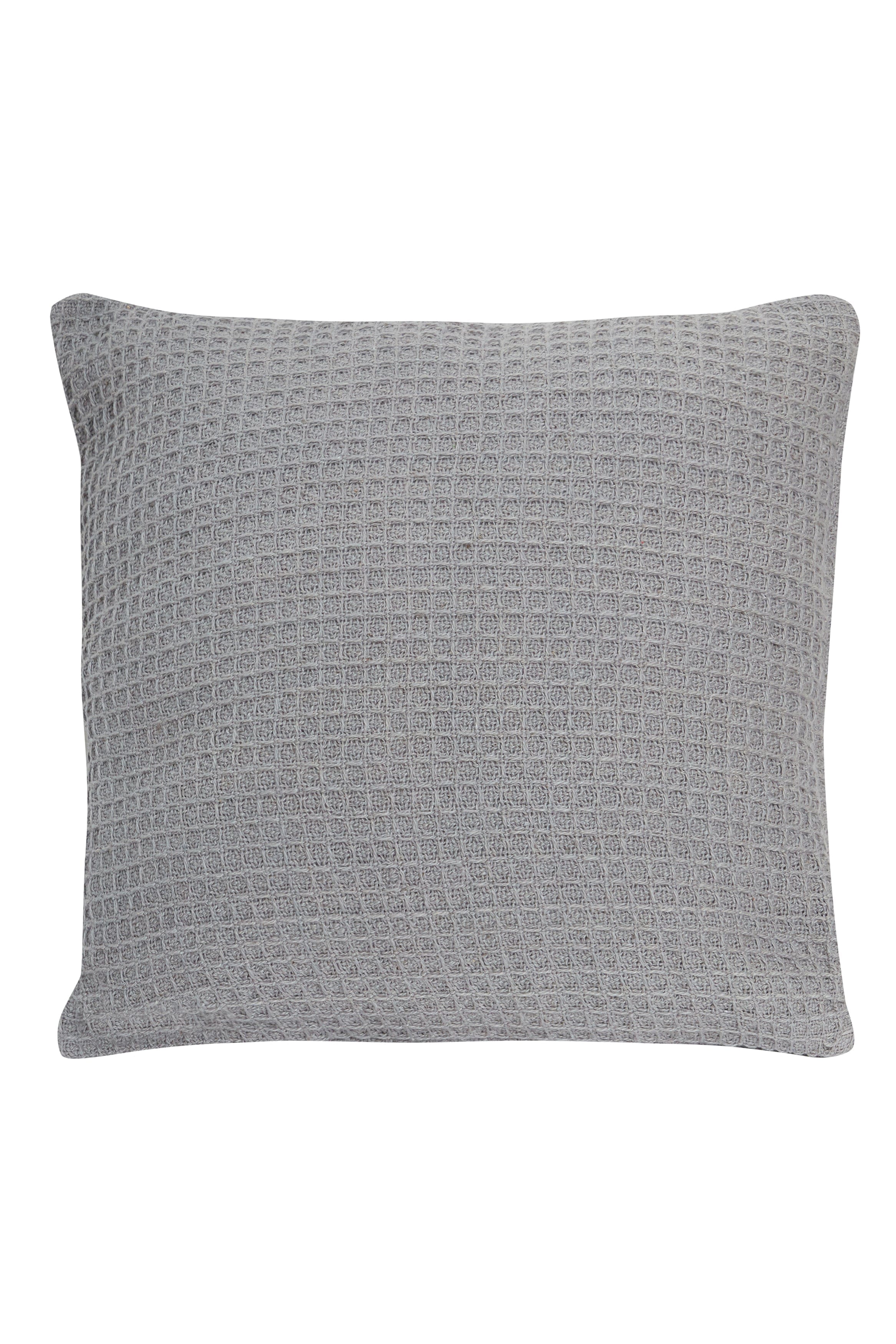 Lisbon Pure Indian Cotton Handwoven Honeycomb Vibrant Cushion Covers for Indoor Outdoor Use in Grey Ochre Navy Teal Silver Pink 17x17 and 24x24 Inches