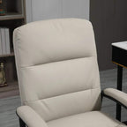 Light grey PU leather office chair backrest with smooth padded upholstery