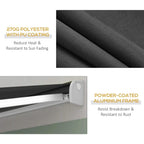 Grey 270G polyester awning fabric with PU coating and white aluminum frame