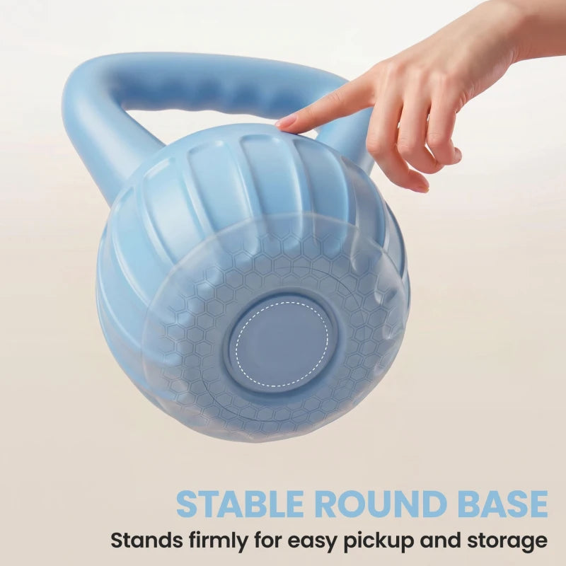 Blue 6 kg kettlebell with textured grip and round base