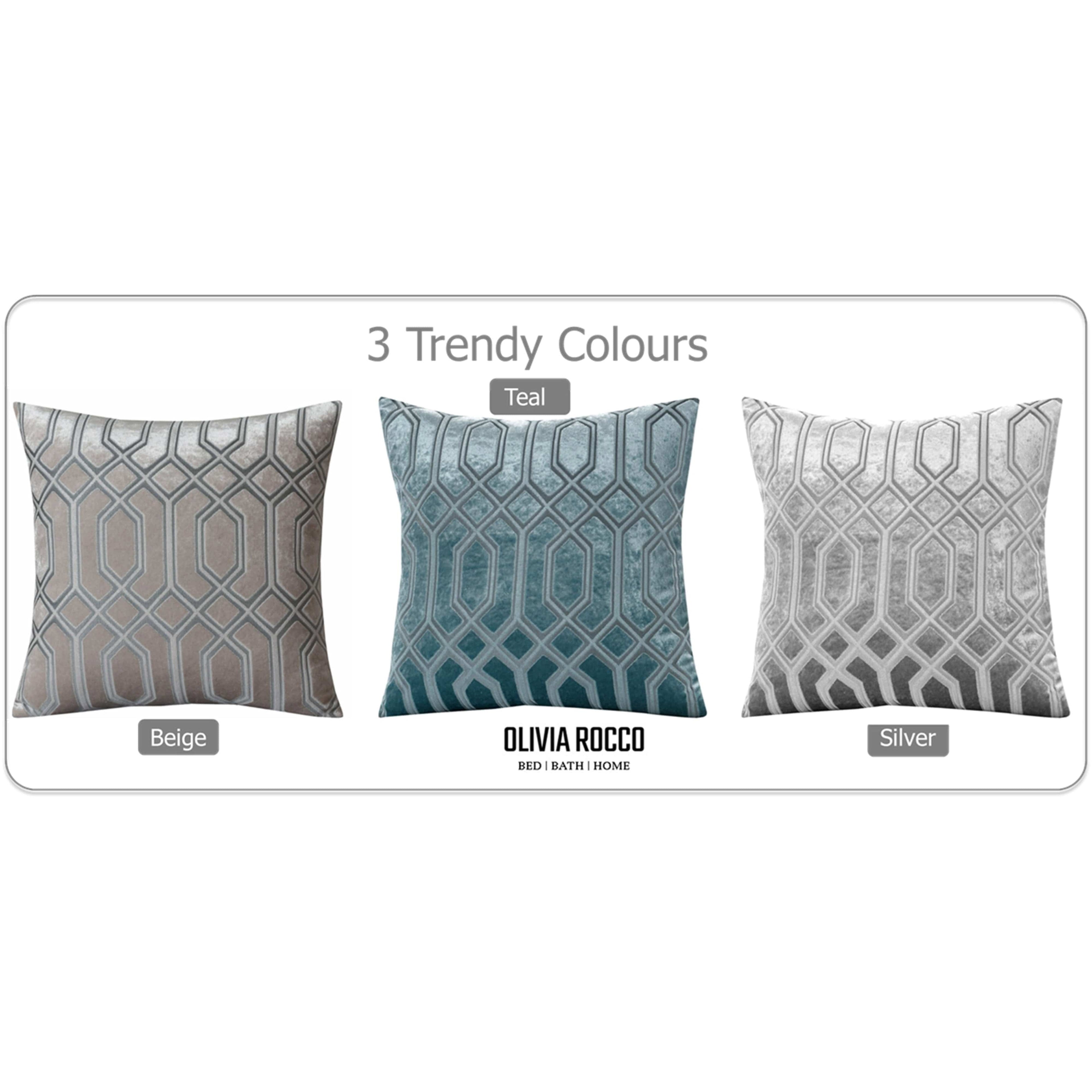 Luxe Geo Velvet Cushion Covers 2 Pack Champagne Geometric Decorative Cushions for Sofa Bed & Living Room