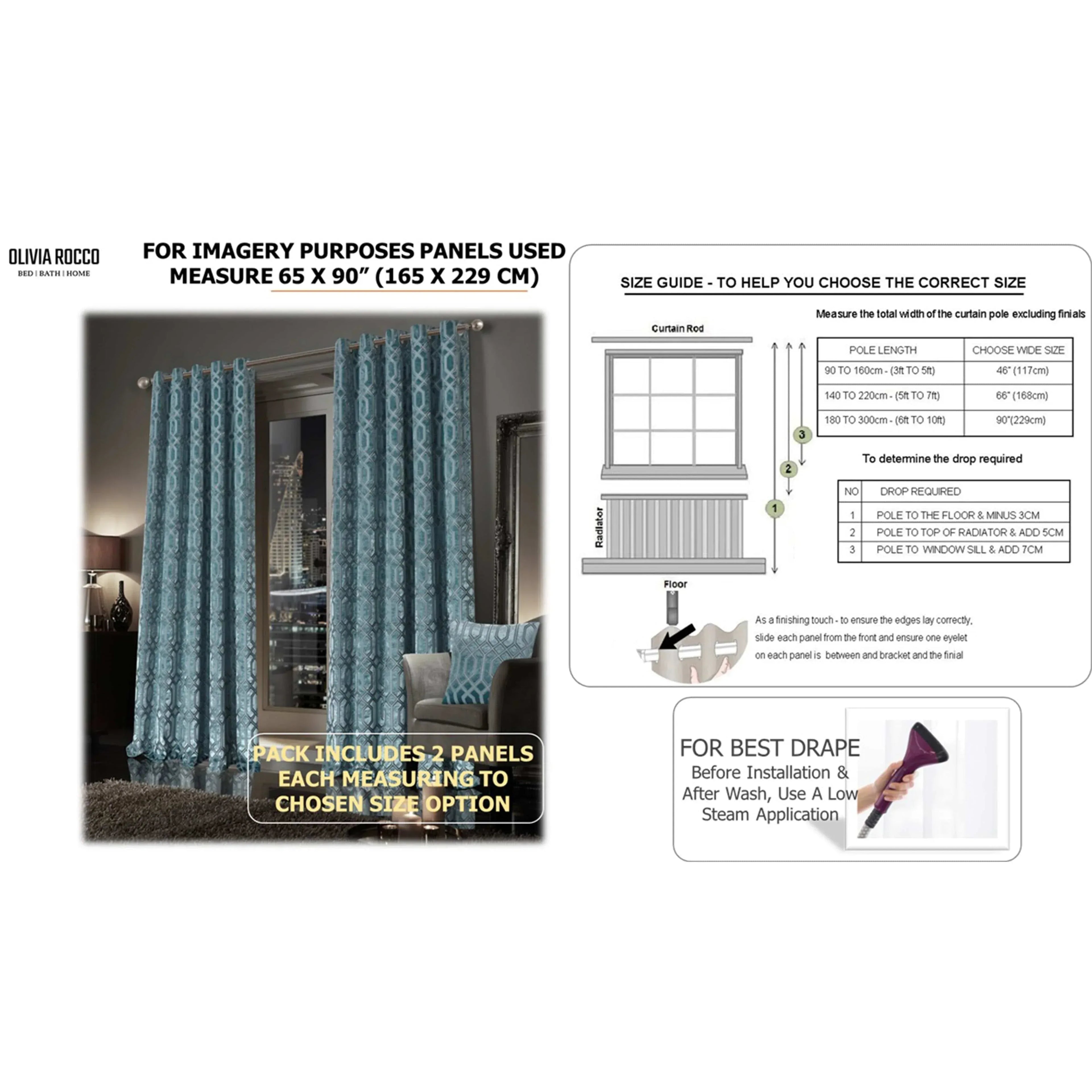 luxe-geo-velvet-eyelet-curtains-teal-thermal-insulated-soundproof-light-blocking-drapes-for-bedroom-lounge-by-olivia-rocco-curtain-1160973804 - Bobobiy