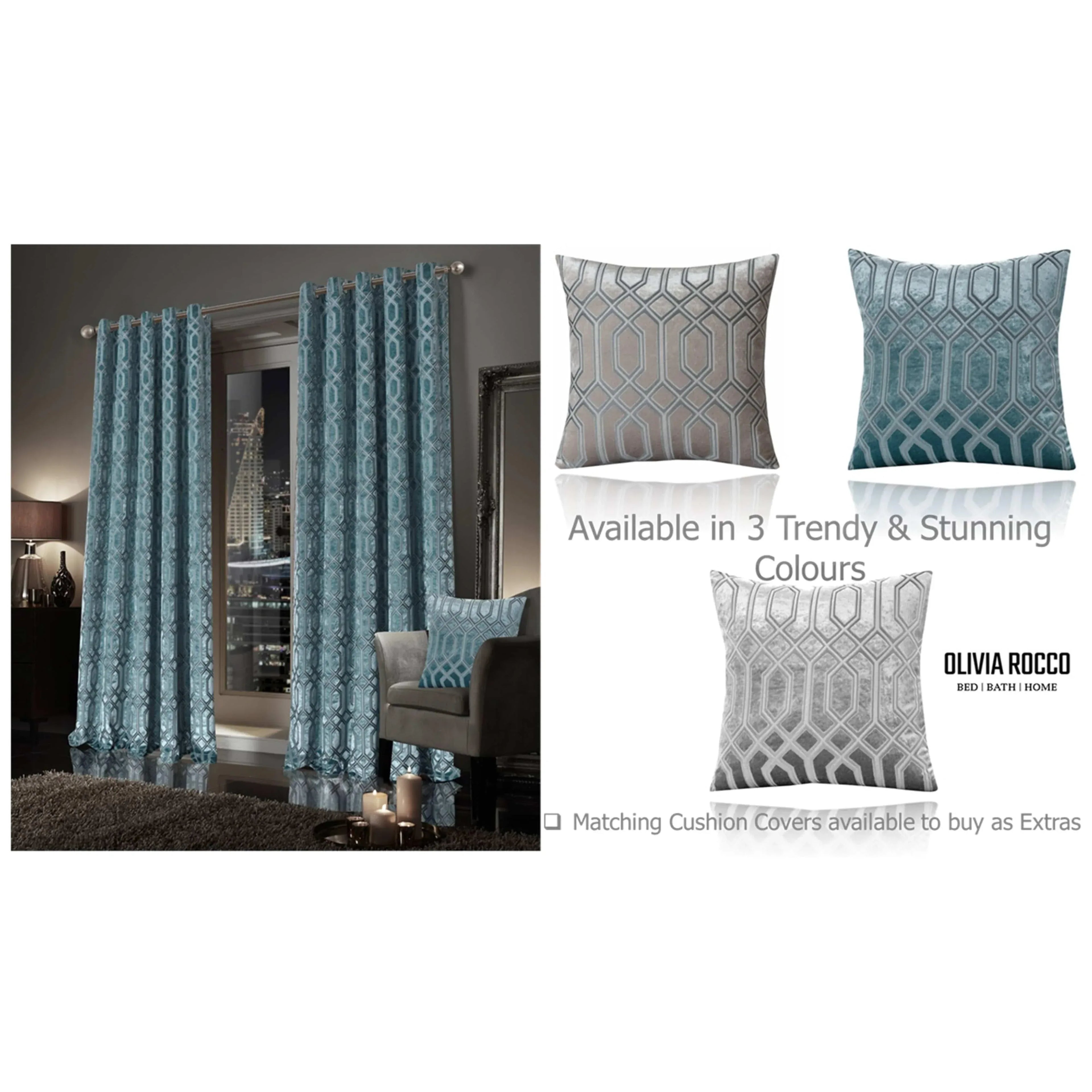 luxe-geo-velvet-eyelet-curtains-teal-thermal-insulated-soundproof-light-blocking-drapes-for-bedroom-lounge-by-olivia-rocco-curtain-1160973807 - Bobobiy