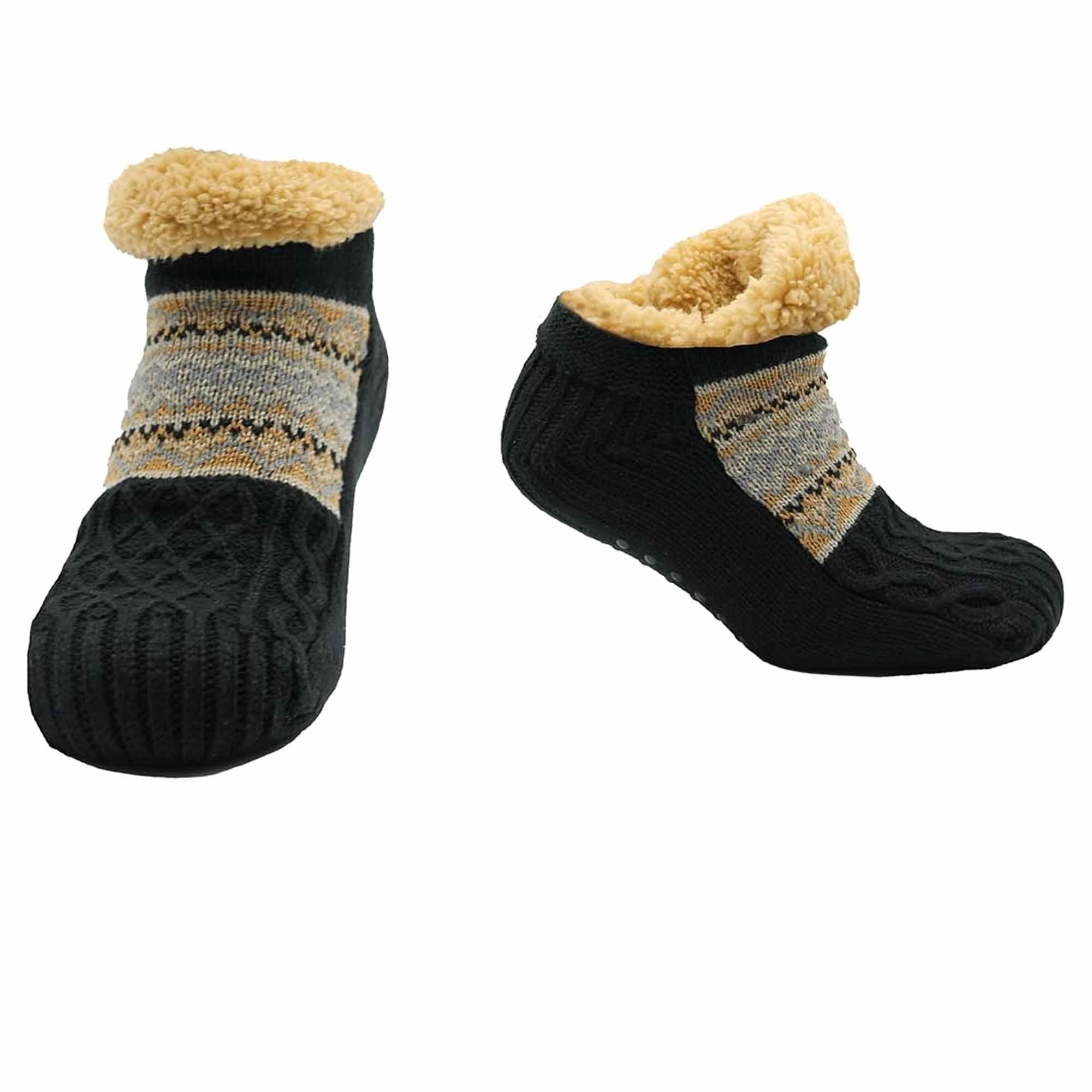 luxurious-nordic-fluffy-sherpa-lined-slipper-socks-for-men-and-women-warm-non-slip-indoor-winter-house-shoes-fair-isle-black-navy-grey-uk-4-7-8-12-by-sock-stack-s-m-faire-isle-black-s - Bobobiy