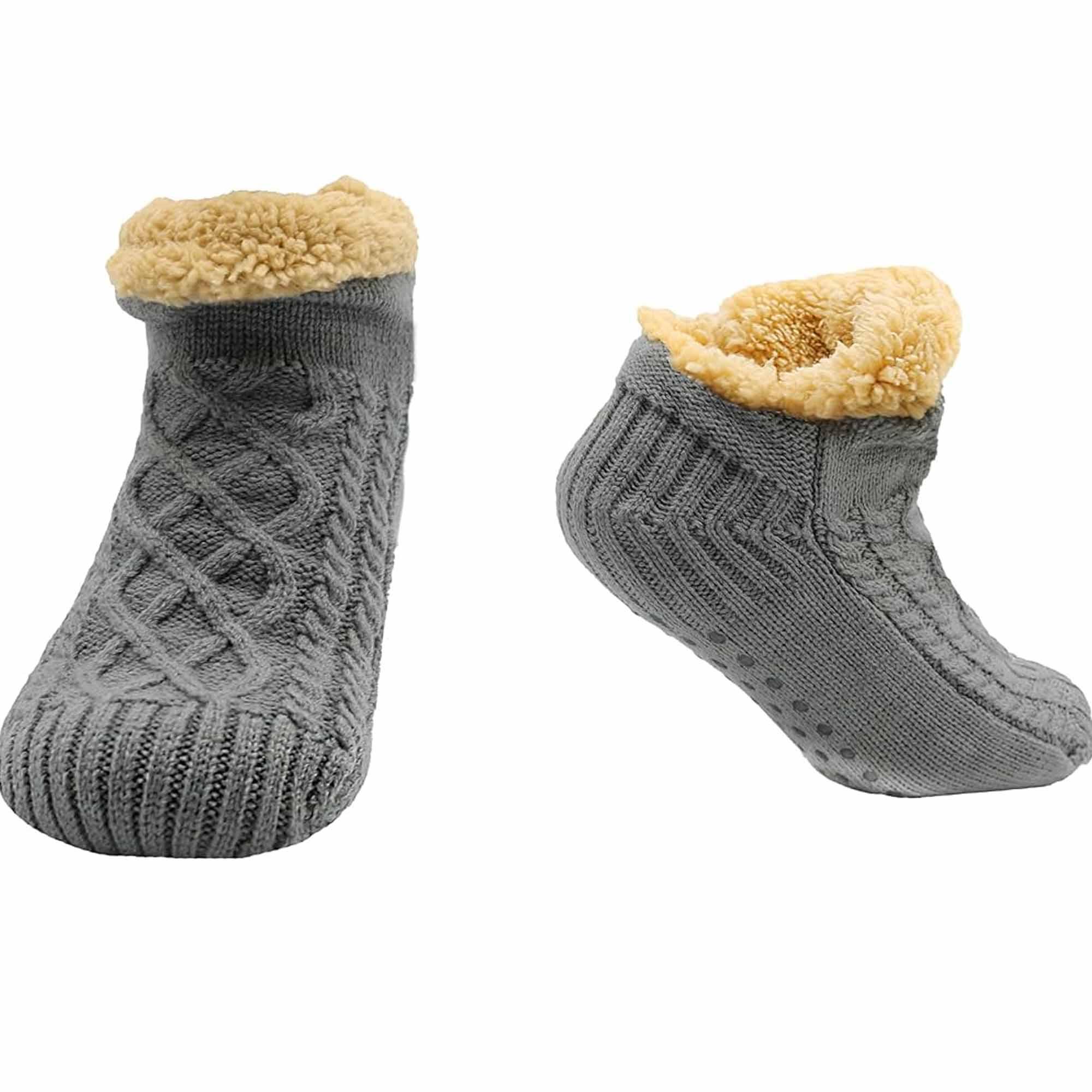 luxurious-nordic-fluffy-sherpa-lined-slipper-socks-for-men-and-women-warm-non-slip-indoor-winter-house-shoes-fair-isle-black-navy-grey-uk-4-7-8-12-by-sock-stack-s-m-grey-socks-1178179 - Bobobiy