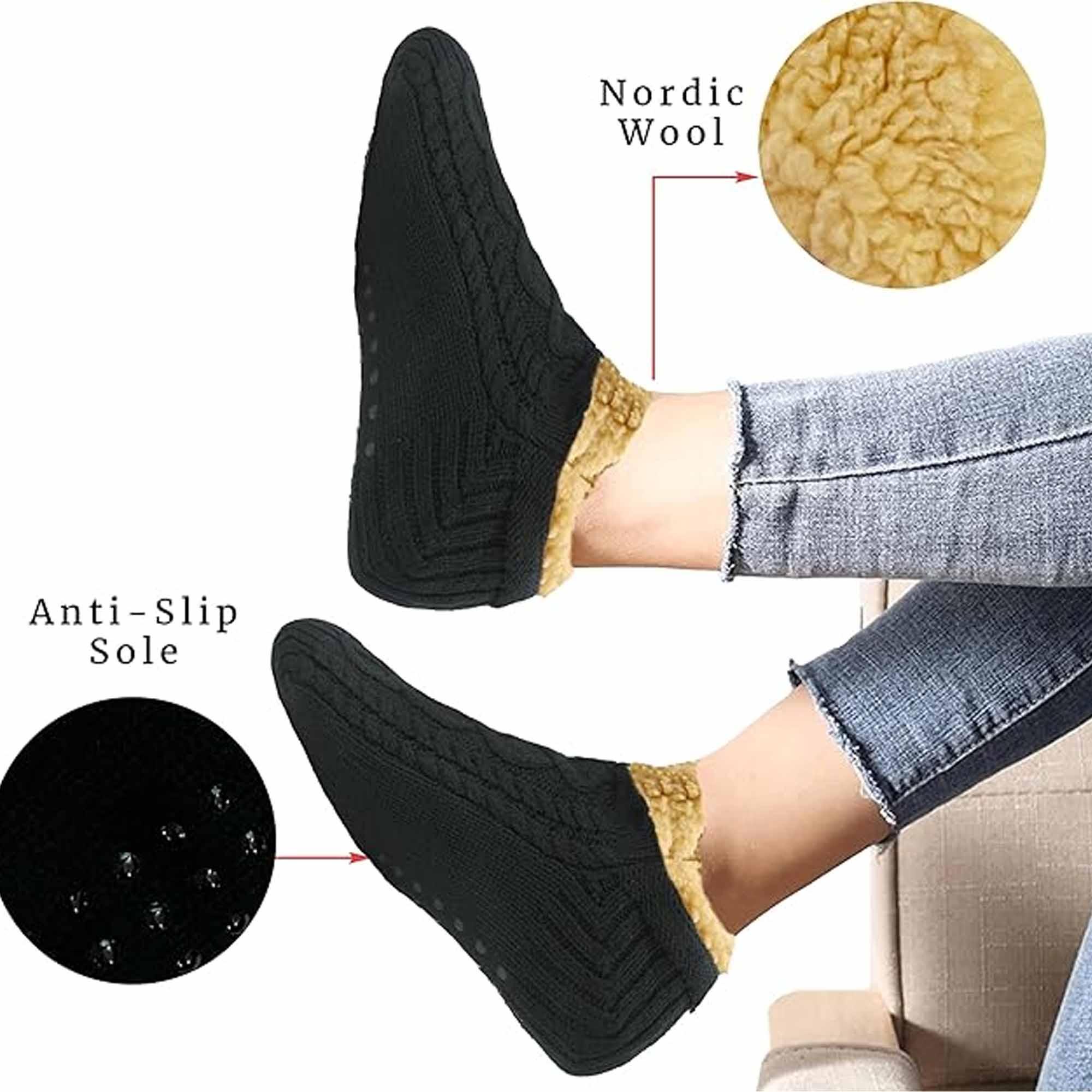 luxurious-nordic-fluffy-sherpa-lined-slipper-socks-for-men-and-women-warm-non-slip-indoor-winter-house-shoes-fair-isle-black-navy-grey-uk-4-7-8-12-by-sock-stack-socks-1178179955 - Bobobiy