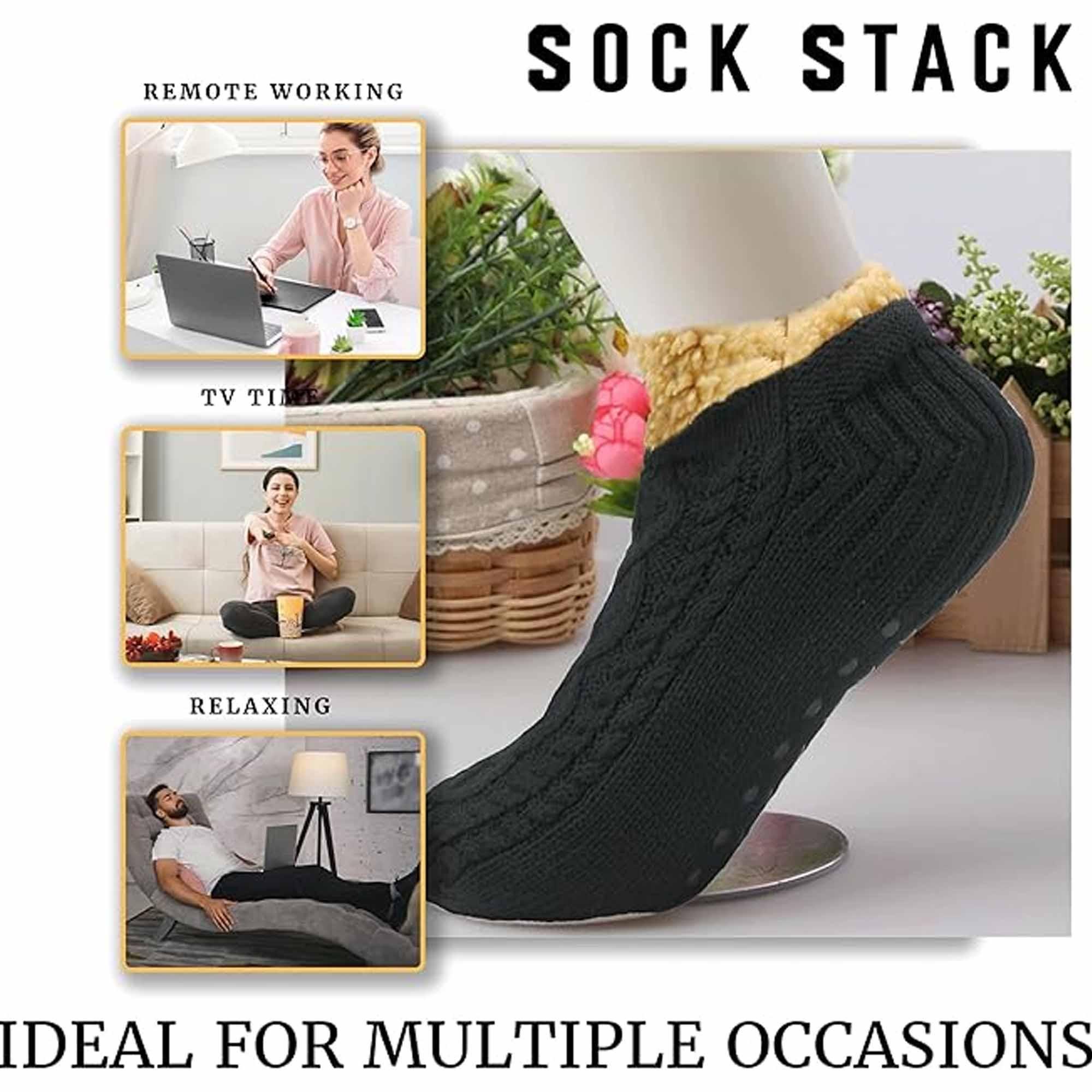 luxurious-nordic-fluffy-sherpa-lined-slipper-socks-for-men-and-women-warm-non-slip-indoor-winter-house-shoes-fair-isle-black-navy-grey-uk-4-7-8-12-by-sock-stack-socks-1178179956 - Bobobiy