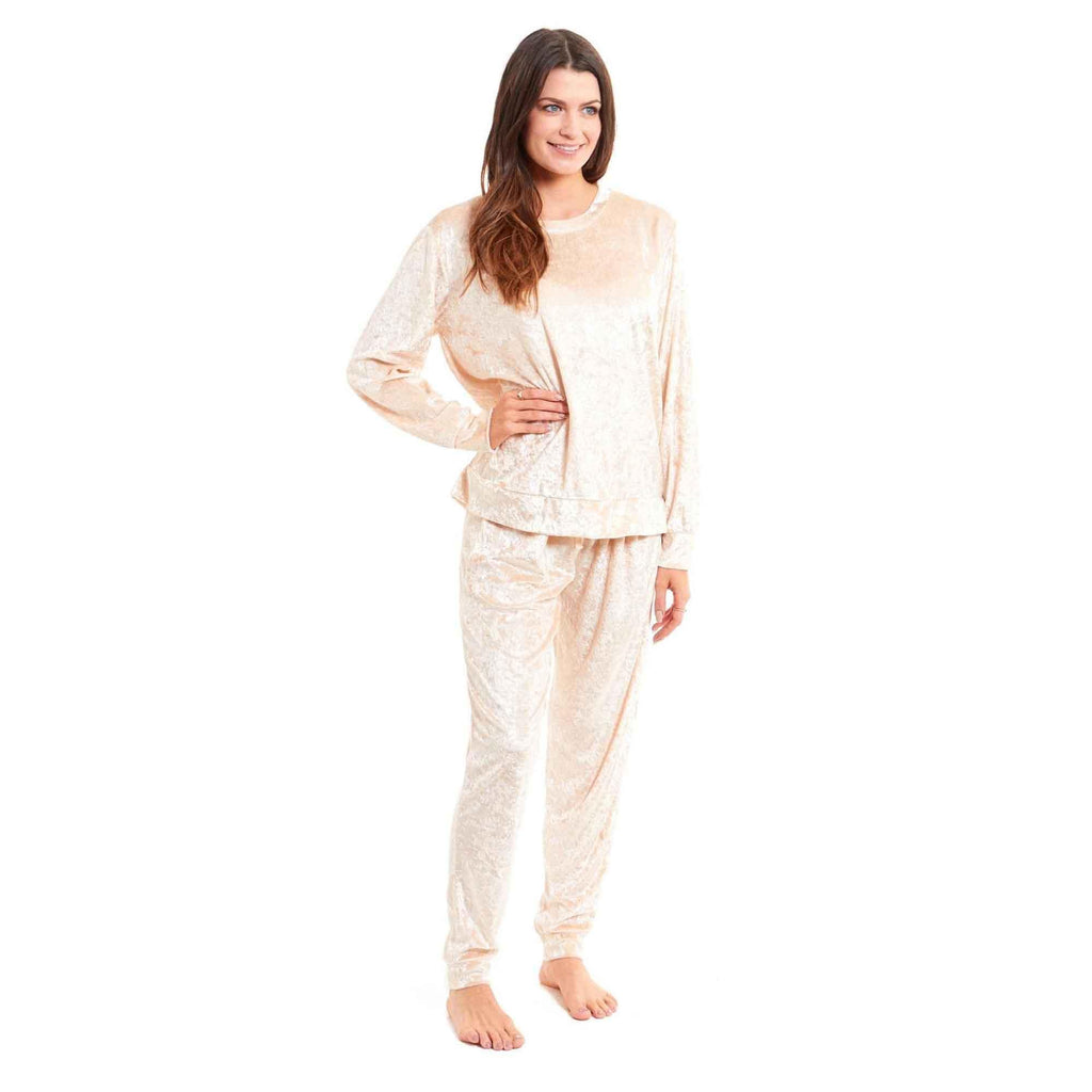 luxurious-women-s-soft-crushed-velvet-pyjama-set-comfortable-loungewear-stylish-nightwear-with-elasticated-waistband-multiple-sizes-daisy-dreamer-pyjamas-1182572934 - Bobobiy