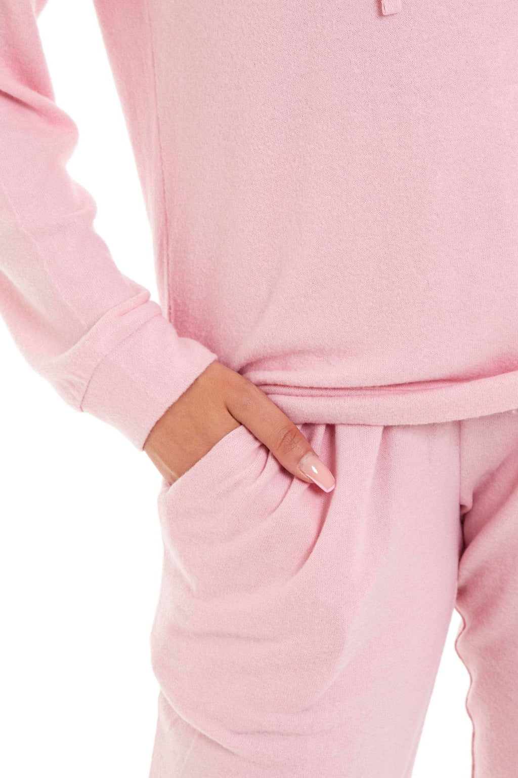 luxurious-womens-pink-grey-cosy-hooded-pyjama-set-soft-comfortable-stretchable-loungewear-long-sleeve-hoodie-and-pants-ideal-gift-daisy-dreamer-pyjamas-1176513692 - Bobobiy